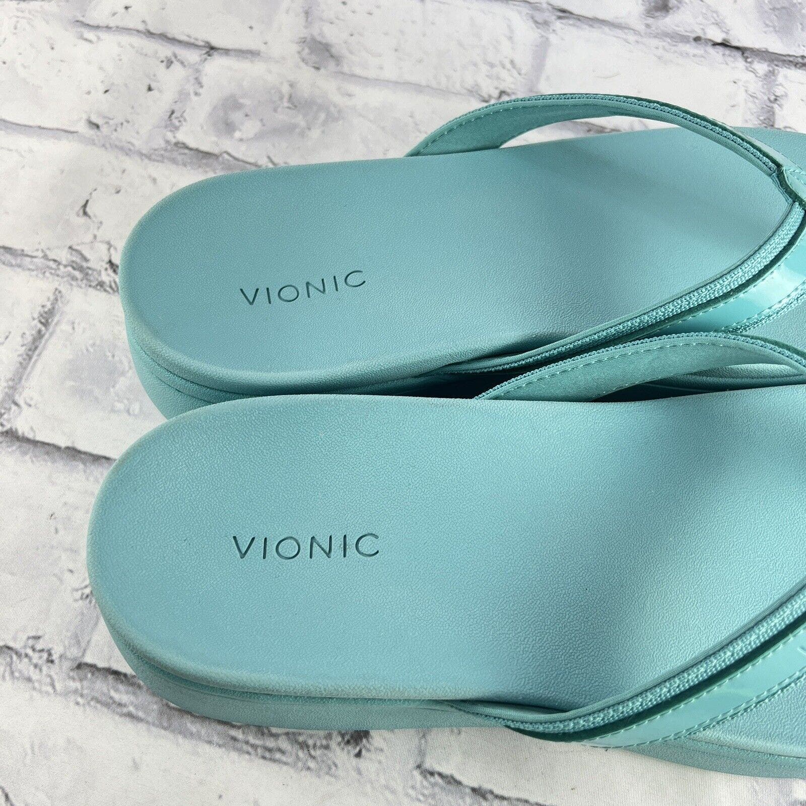 Vionic High Tide ll Platform Sandals Women’s 11 Wide Blue Casual Flip Flop