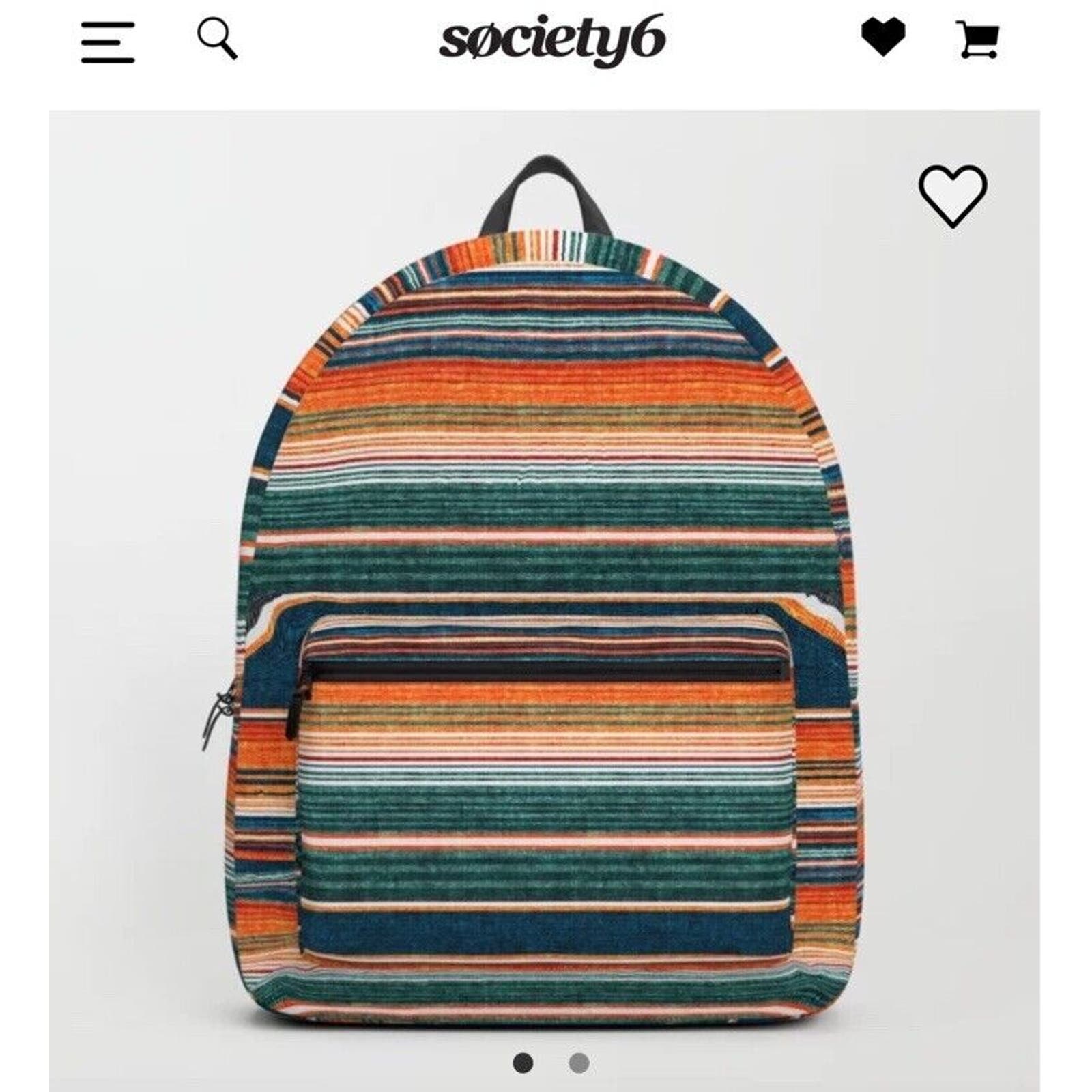 Society6 Retro Backpack Serape Southwest Striped Laptop School Bag Men’s Women’s