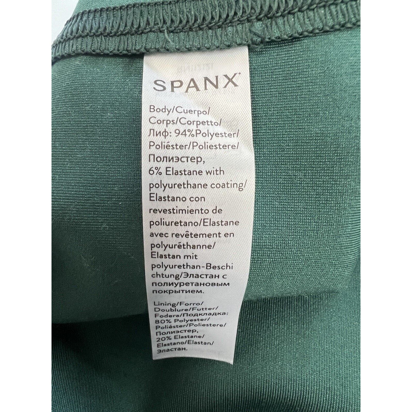 SPANX Faux Patent Leather Liquid Gloss Leggings Women’s Small Dark Green