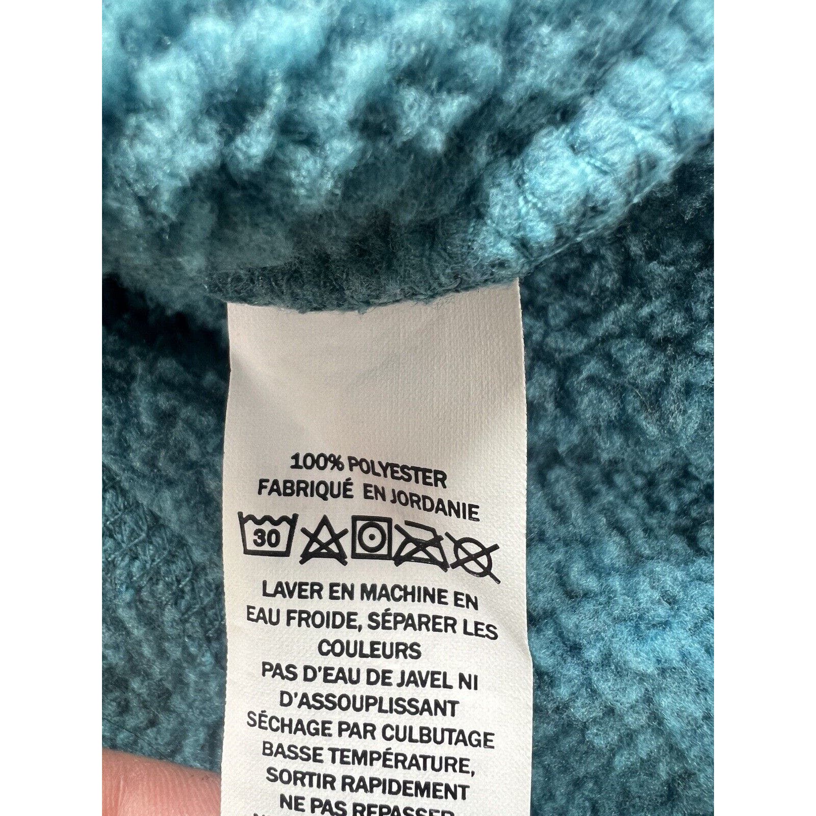 L.L. Bean Sweater Fleece Women’s Large Full Zip Teal Sweatshirt Jacket 504888