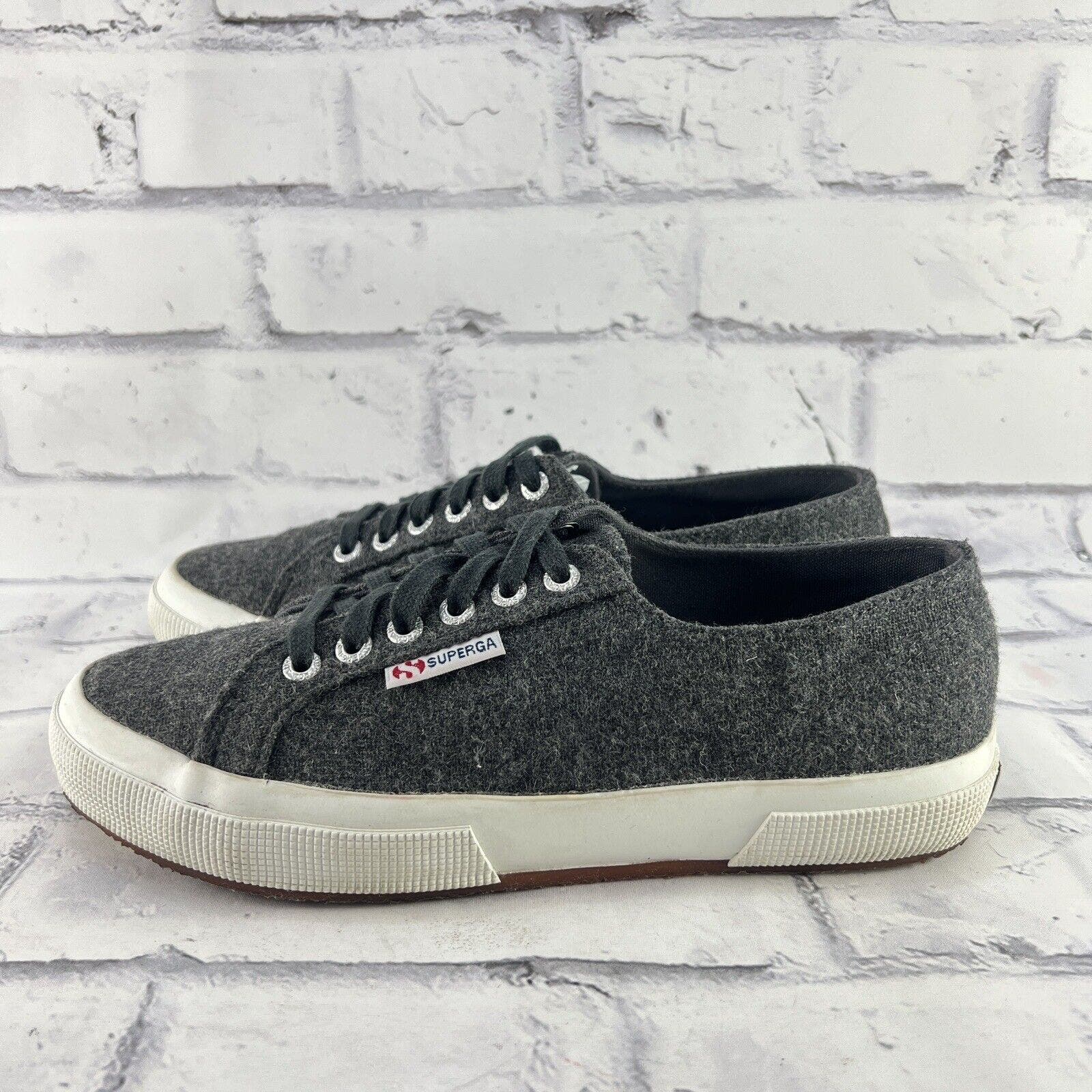 Superga Wool Sneakers Women's 39 (US 8) Gray Lace Up Low Top Casual Shoe