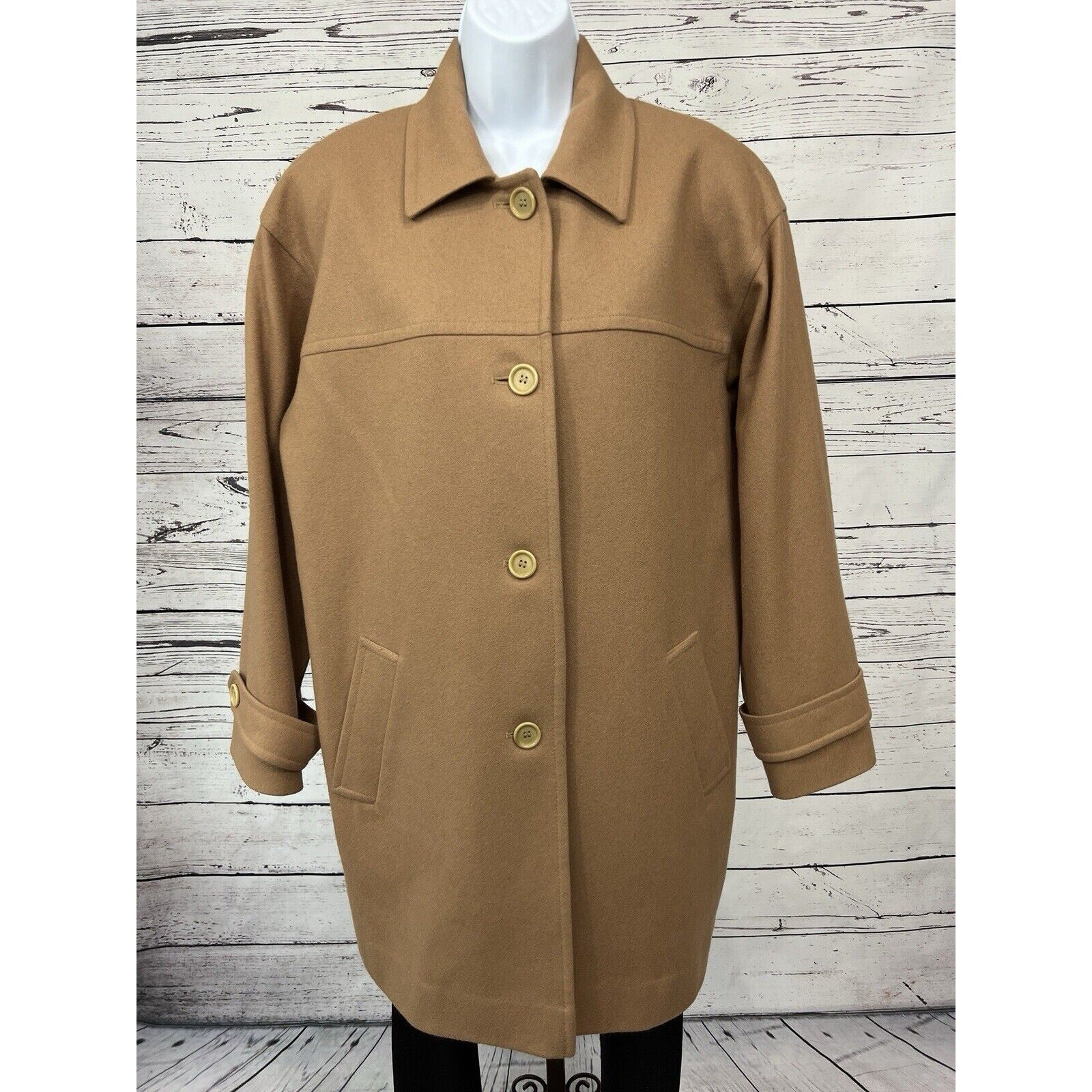 Pendleton Overcoat Women’s 12 Classic Winter Coat Camel Tan Soft Wool Jacket