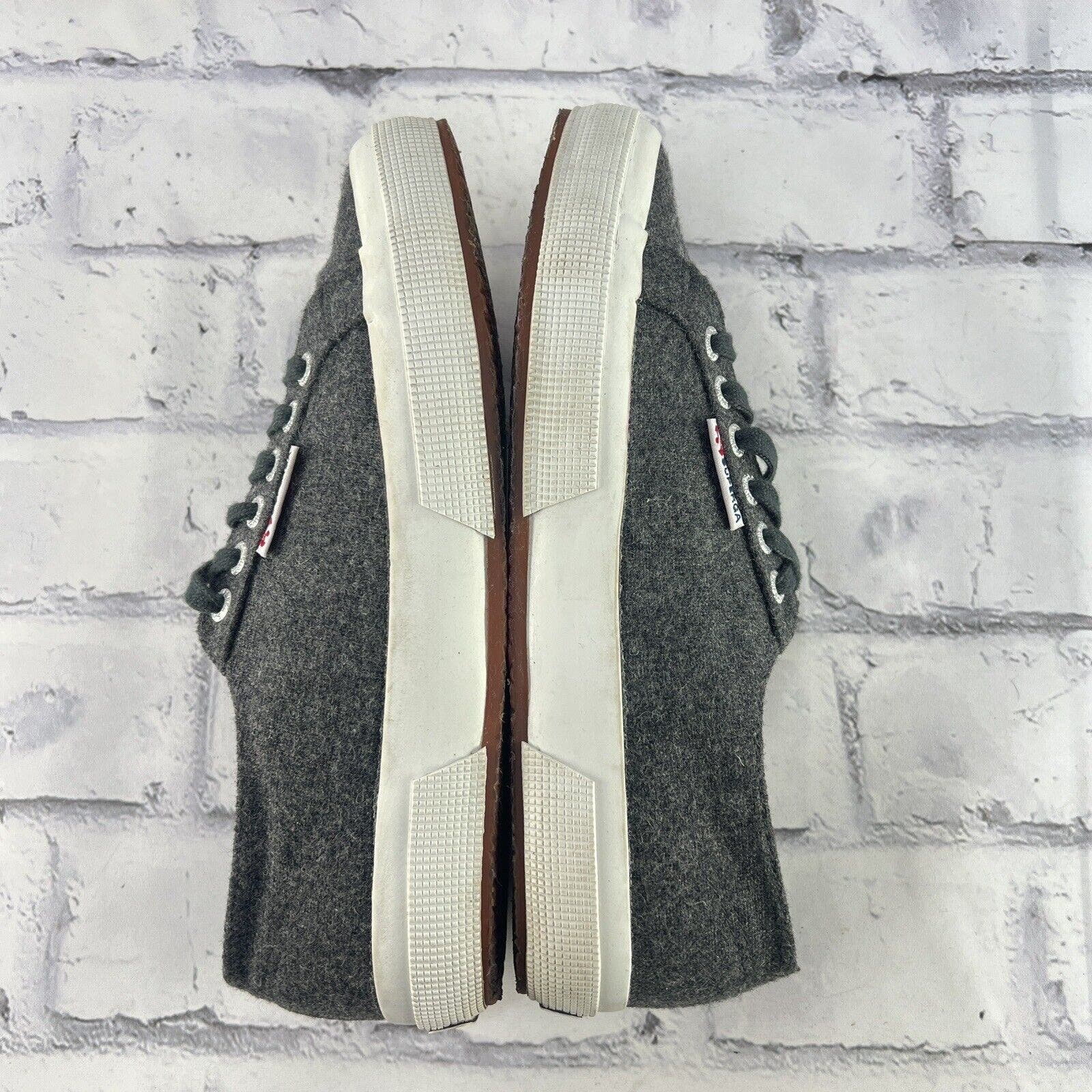Superga Wool Sneakers Women's 39 (US 8) Gray Lace Up Low Top Casual Shoe