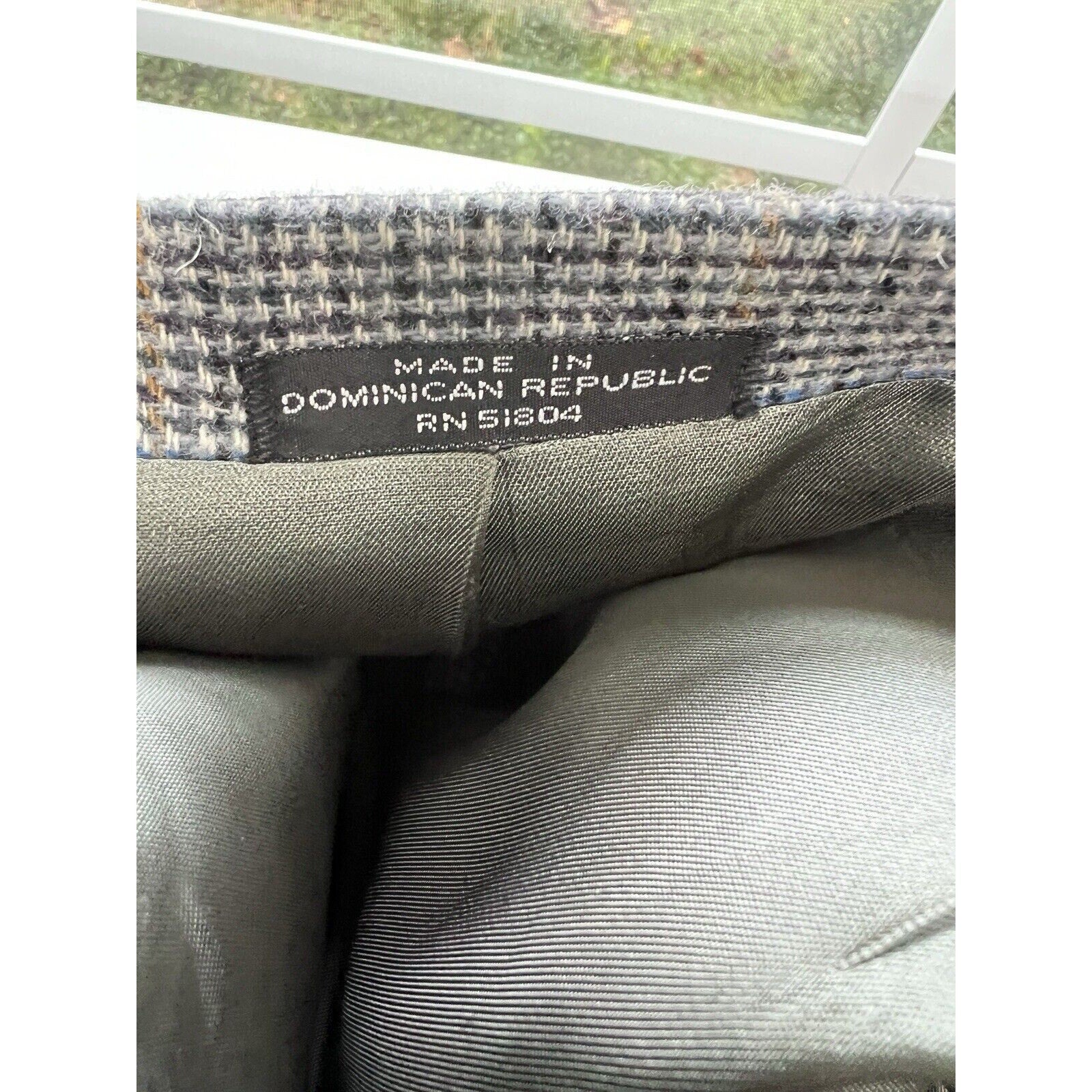 Bardstown 2 Button Blazer Men 48L Windowpane Wool Sport Coat Jacket Gray