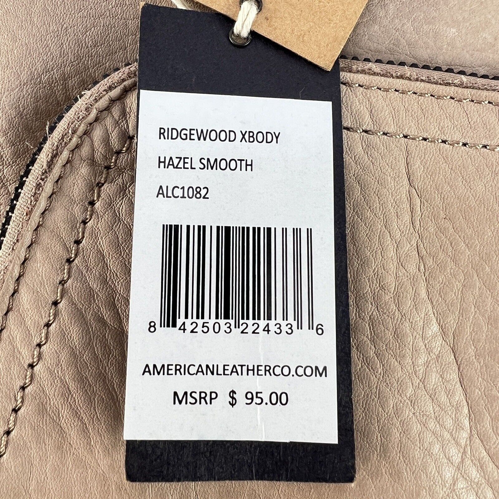 American Leather Co Ridgewood Crossbody Hazel Smooth Bag Purse Beige Neutral