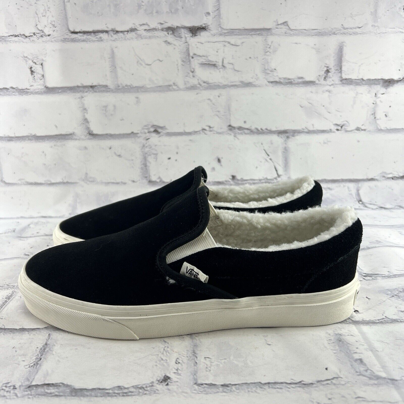 Vans Cozy Hug Slip-On Sherpa Skate Shoes Sneakers Mens 8 Black Suede VN0A5AO8BM8