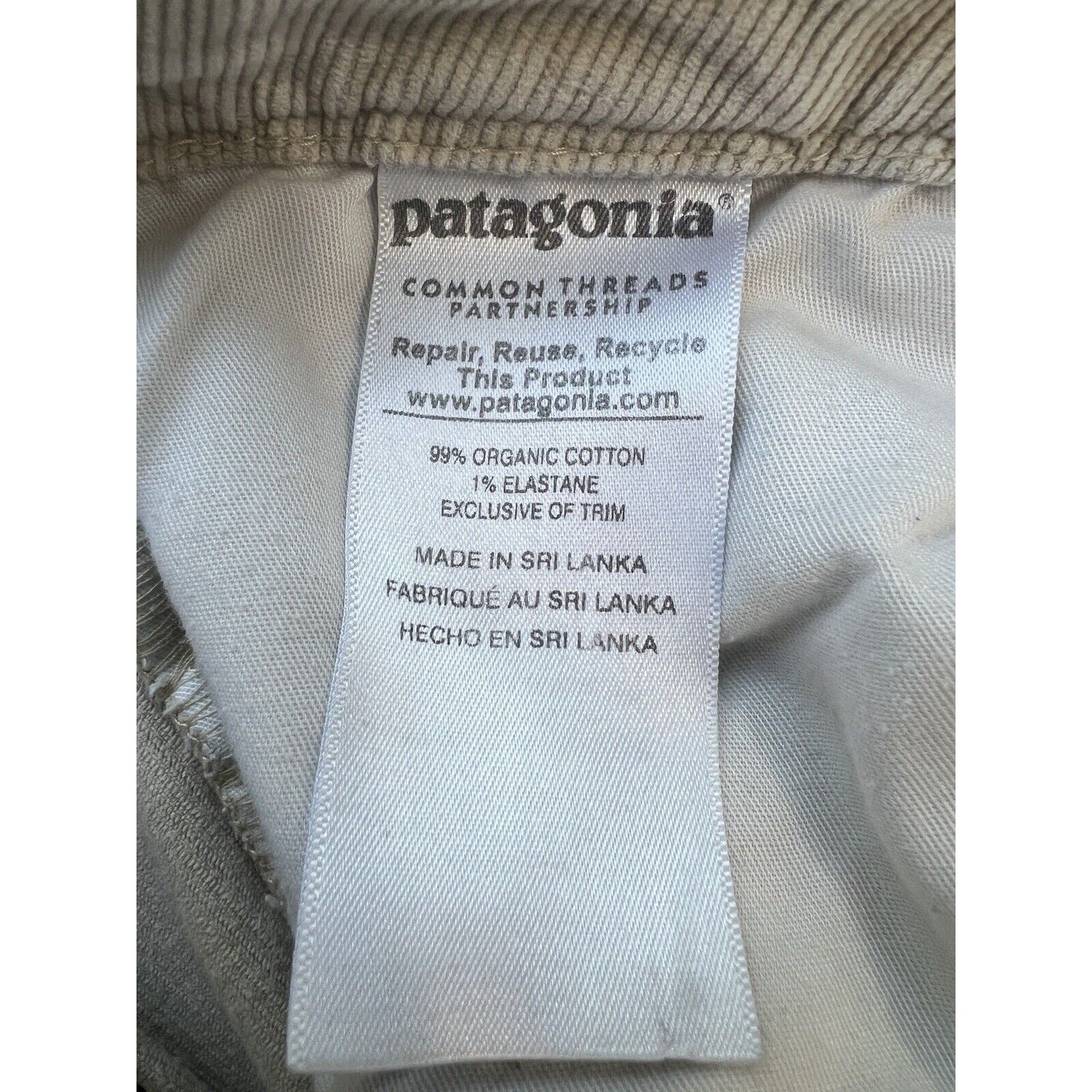 Patagonia Corduroy Pants Womens 29 Khaki Fitted Organic Cotton Skinny Stretch