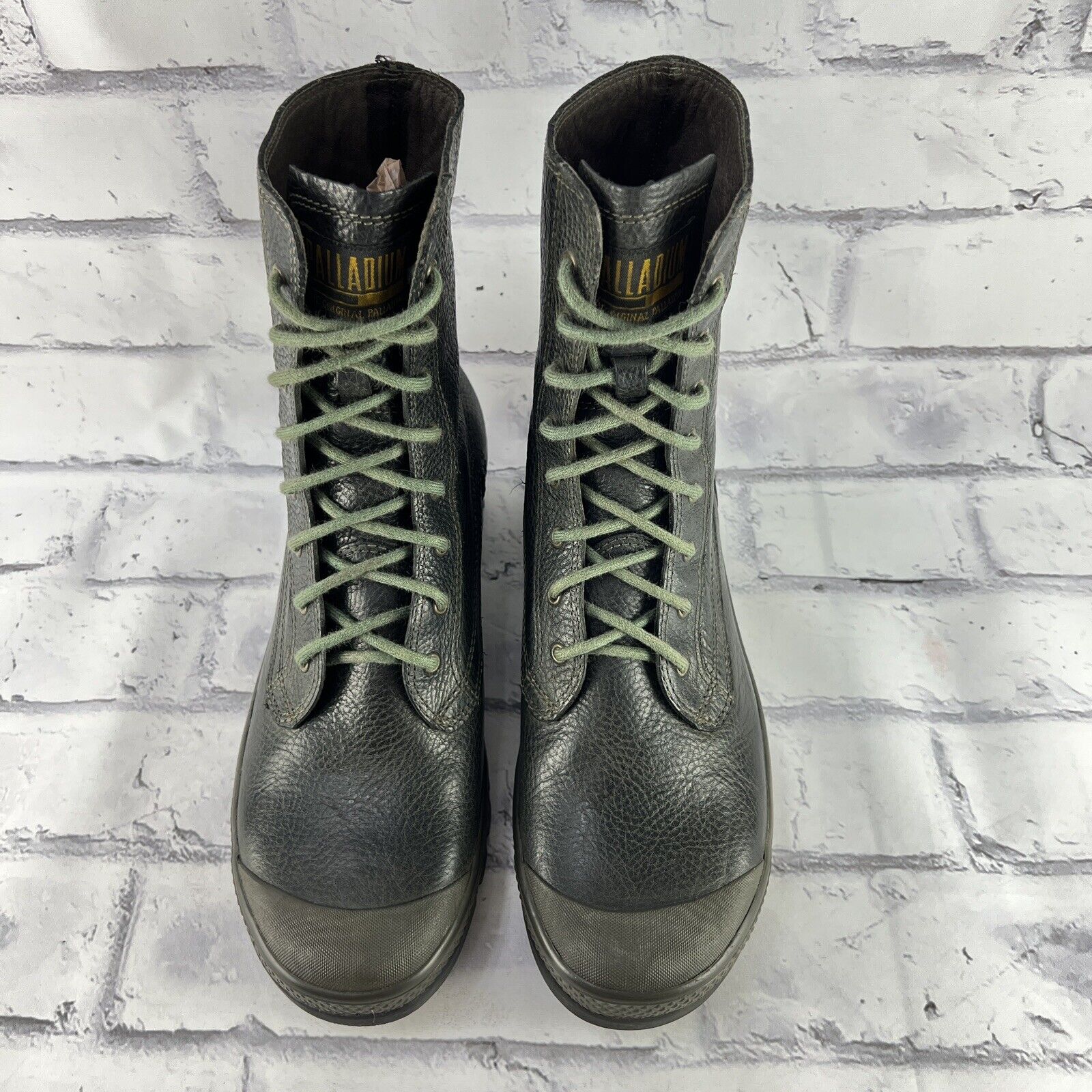 Palladium Pallabase Leather Women's Boots Sz US 8 EU 39 Dark Olive Green Combat