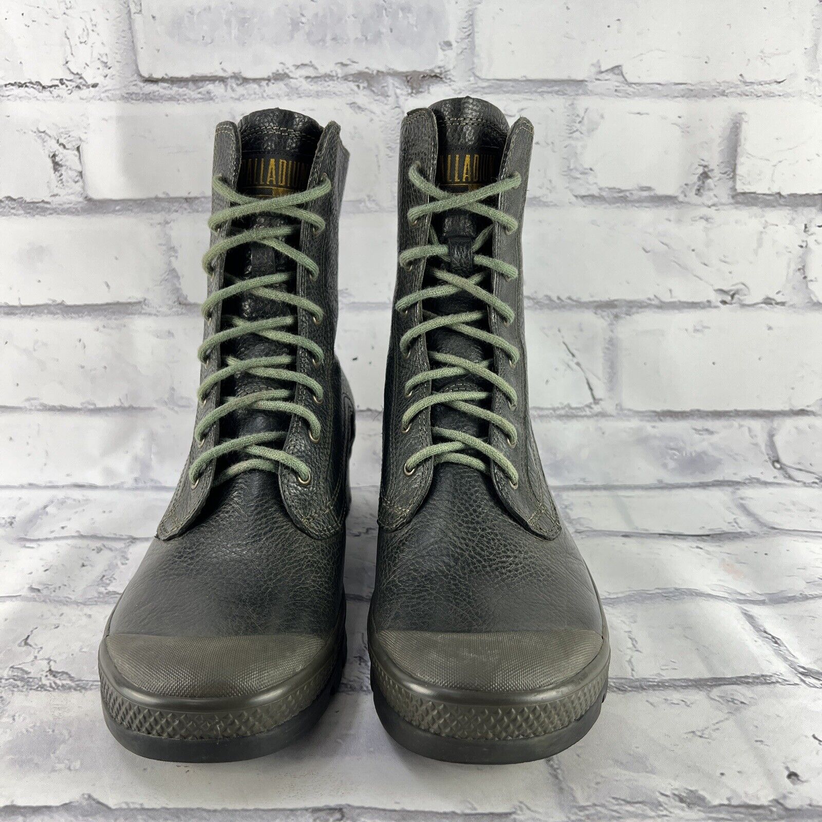 Palladium Pallabase Leather Women's Boots Sz US 8 EU 39 Dark Olive Green Combat