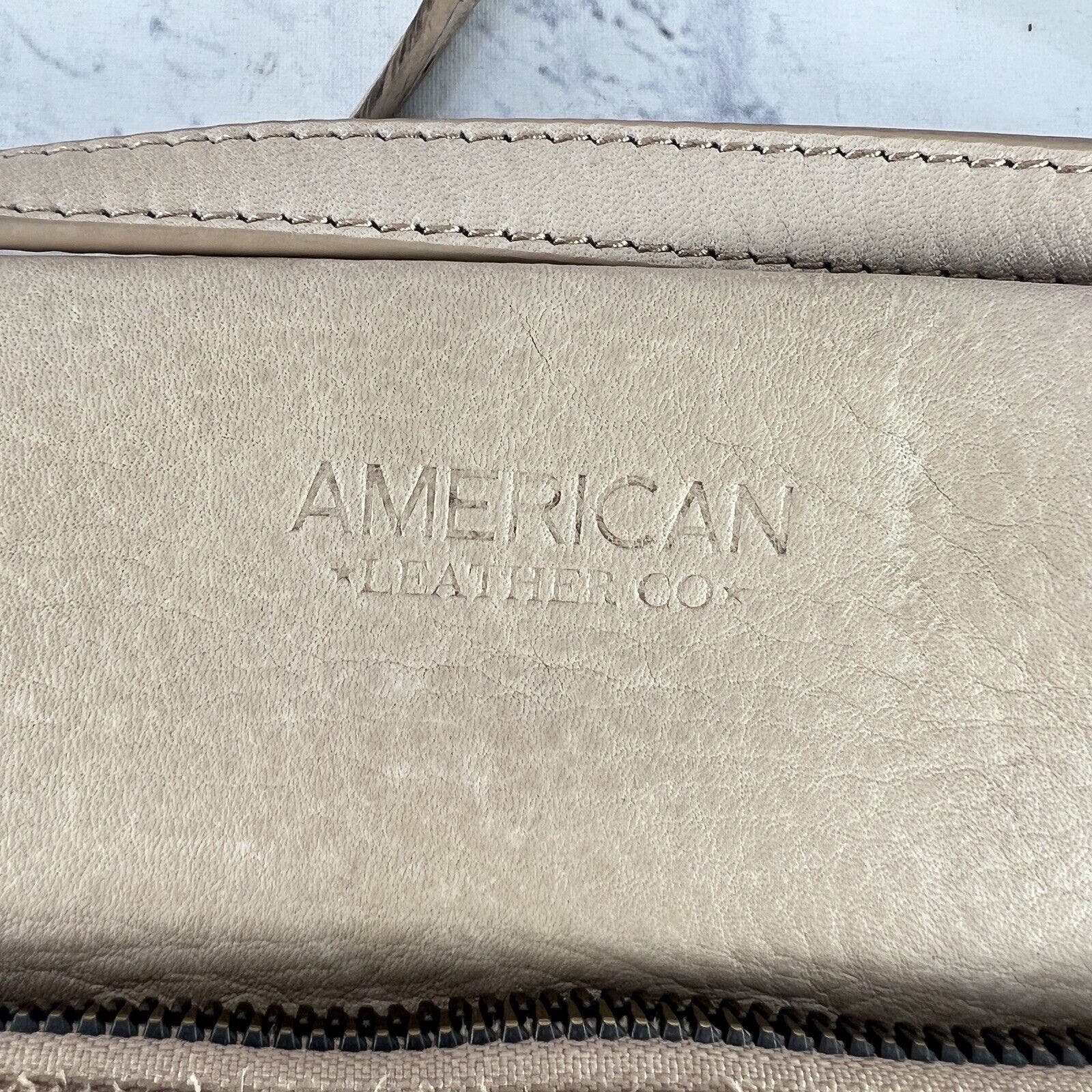 American Leather Co Ridgewood Crossbody Hazel Smooth Bag Purse Beige Neutral