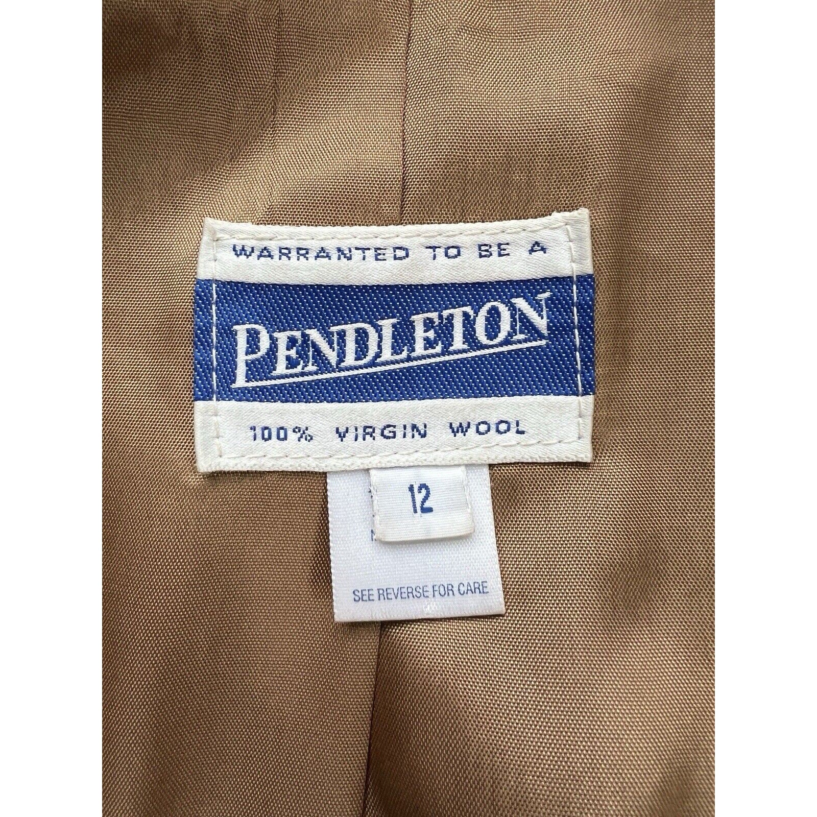 Pendleton Overcoat Women’s 12 Classic Winter Coat Camel Tan Soft Wool Jacket