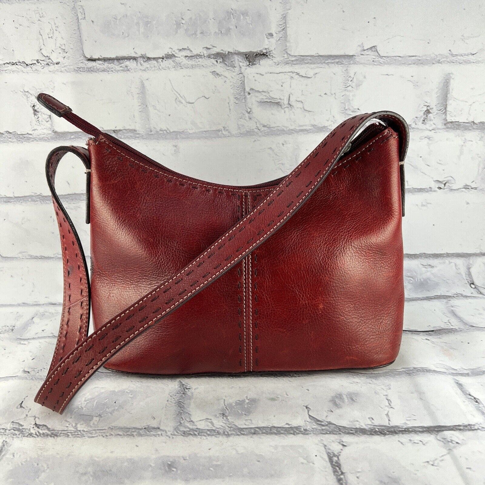 Fossil Leather Shoulder Bag Purse Handbag Red Small Pocketbook