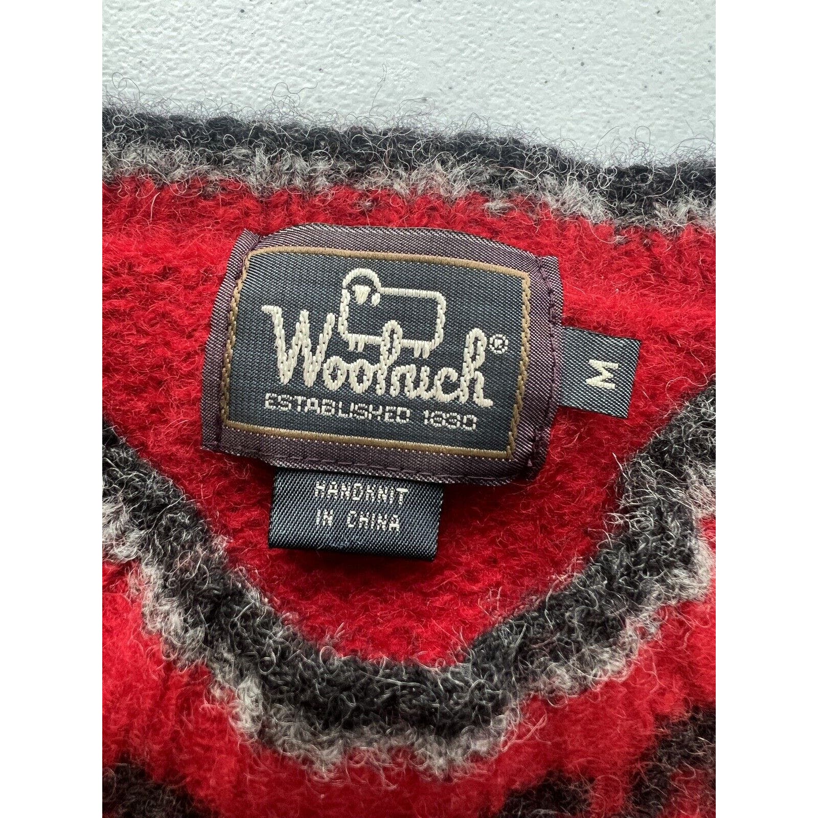 Woolrich Hand Knit Sweater Women’s Medium 100% Wool Nordic Fair Isle Vintage