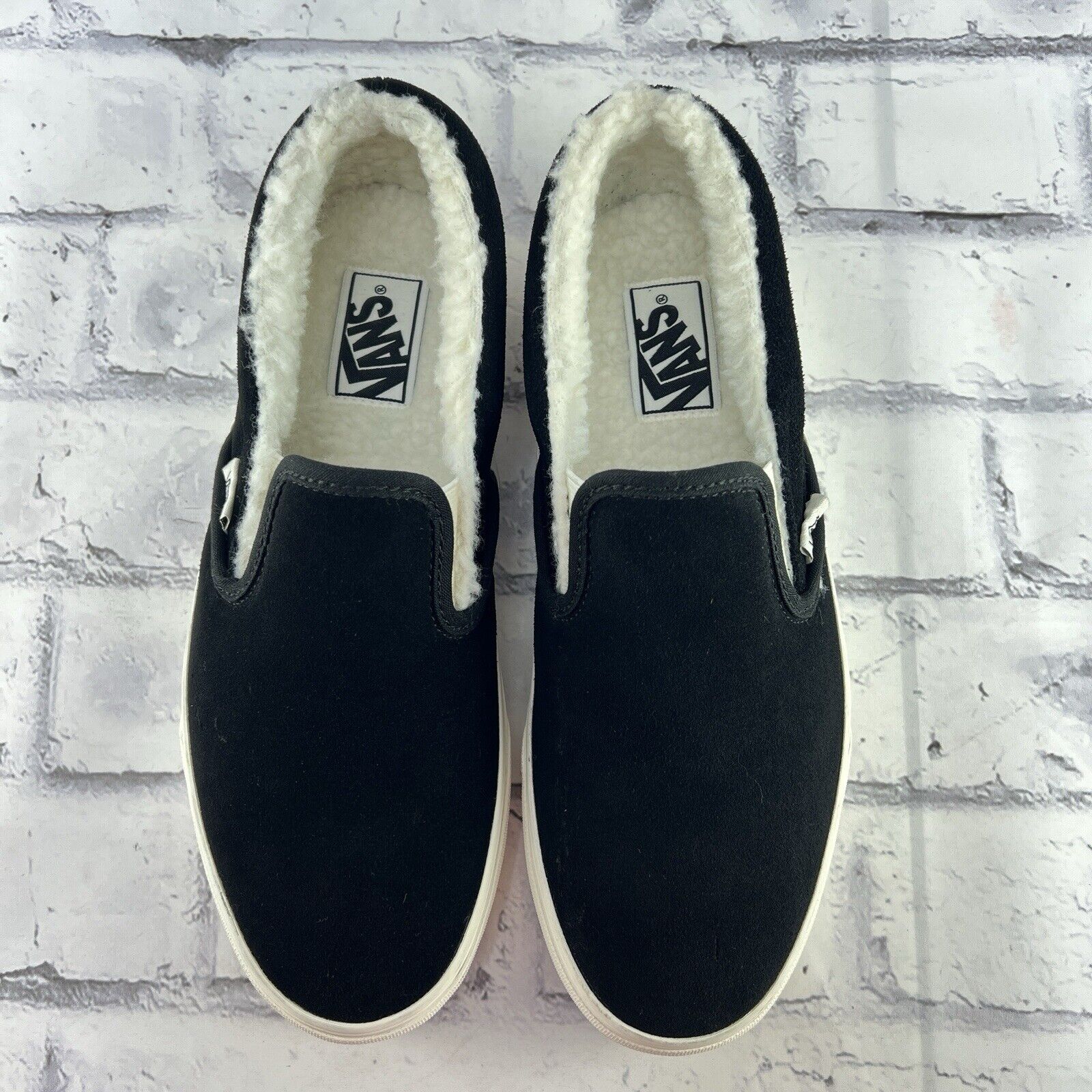 Vans Cozy Hug Slip-On Sherpa Skate Shoes Sneakers Mens 8 Black Suede VN0A5AO8BM8