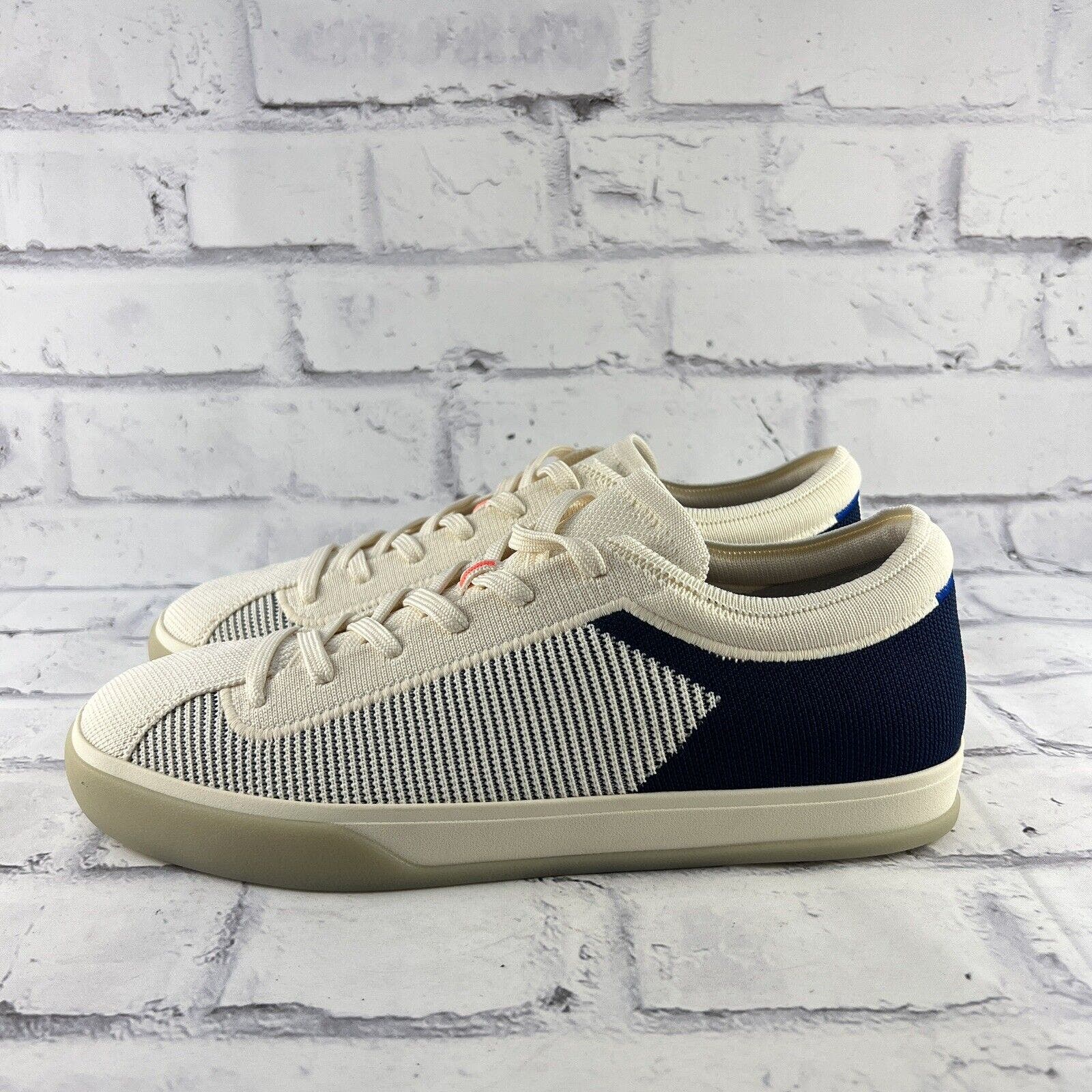 ROTHY'S The Lace Up Knit Fabric Sneakers Casual Shoes Womens Sz 11 Cream/Navy