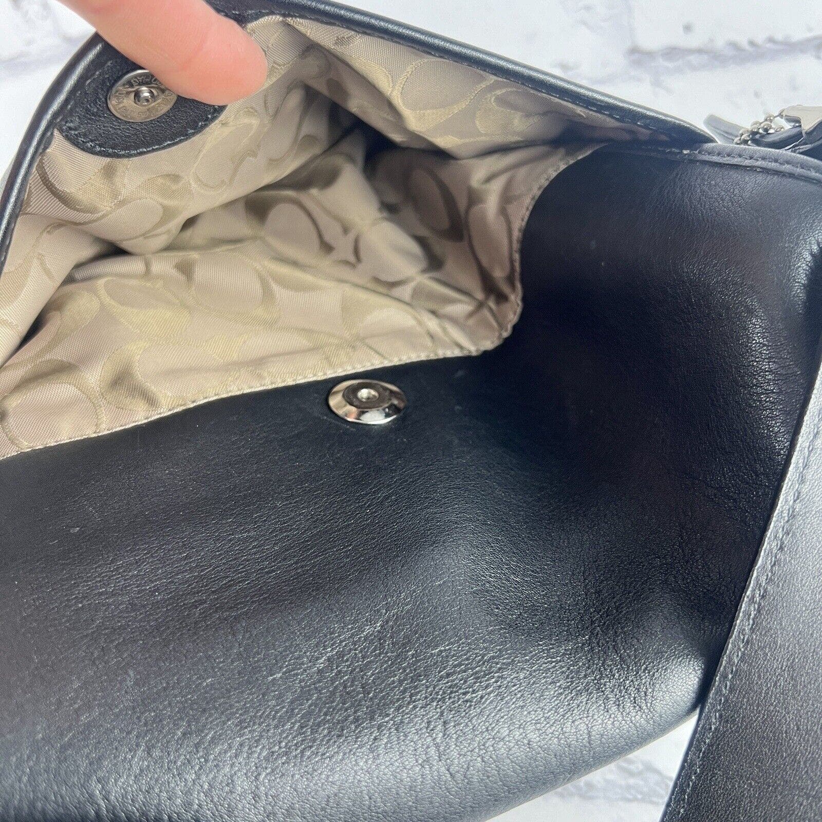 Coach Legacy Flap Saddlebag Leather Crossbody Shoulder Bag Black Vintage Charm