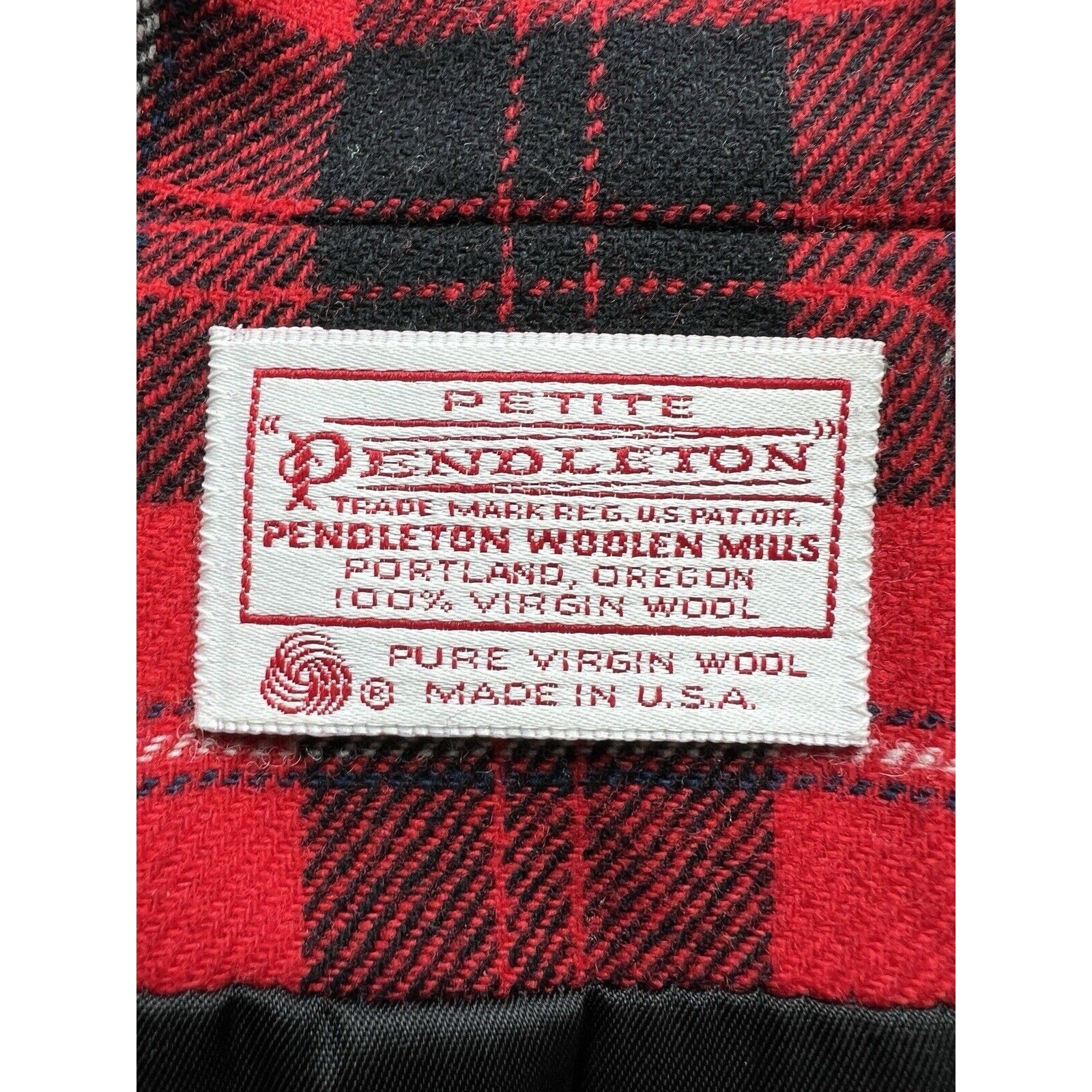 Pendleton 2 Button Blazer Women’s 16 Petite Red Buffalo Plaid Wool Jacket USA