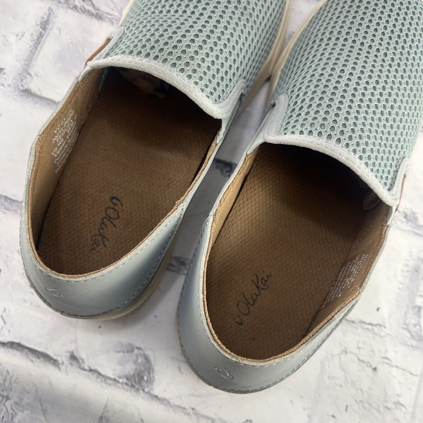 OluKai Pehuea Slip On Convertible Women’s 8 Comfort Sneakers Light Gray