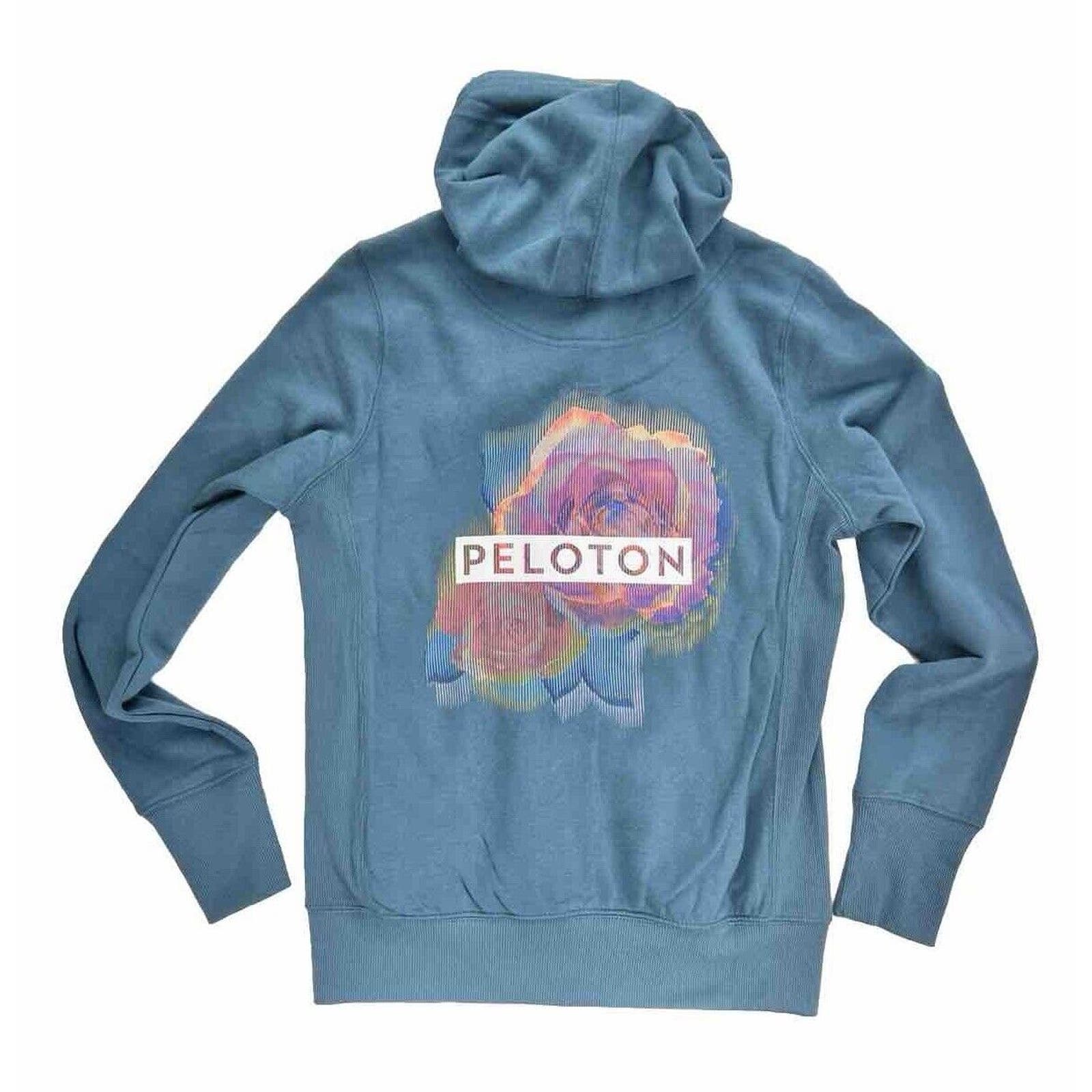 Peloton Digi Bloom Soft Lightweight Full Zip Hoodie Women’s Small Teal Blue