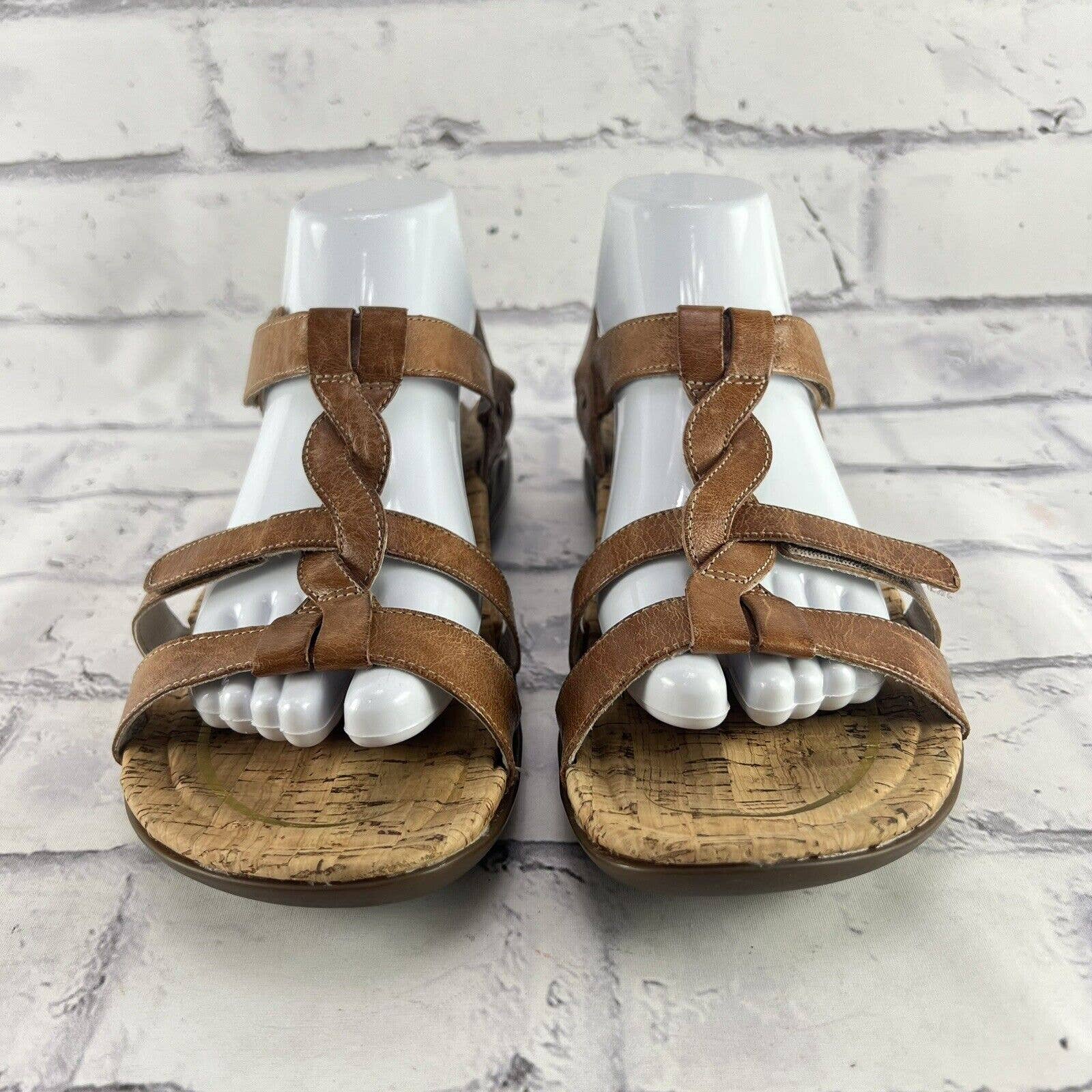 Abeo Bea Braid Sandals Women’s 9 N Brown Leather Comfort Orthopedic