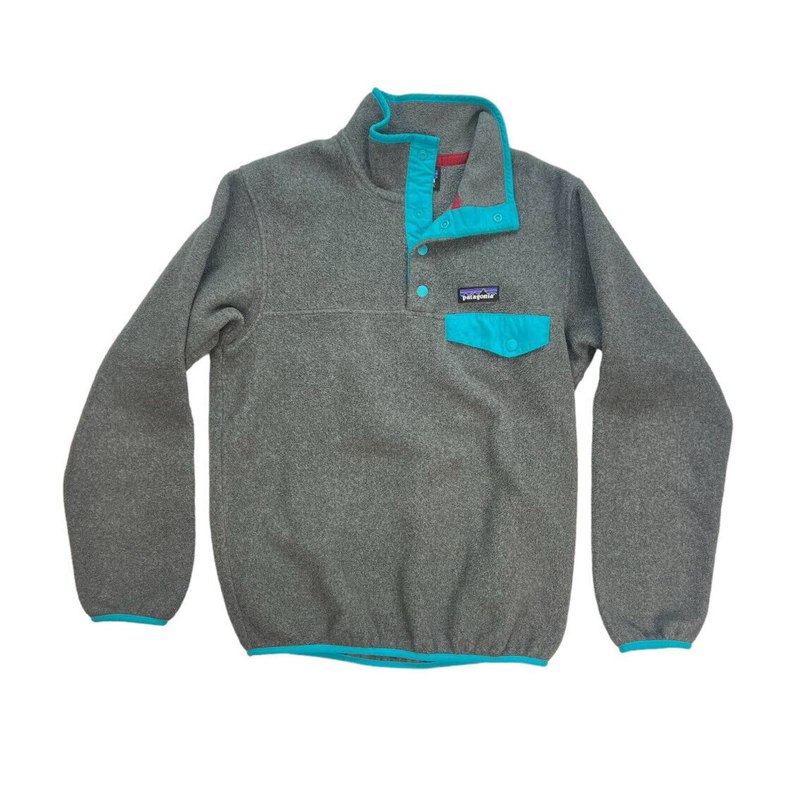 Patagonia Synchilla Snap-T Pullover Womens XS Gray And Blue Sweatshirt Fleece