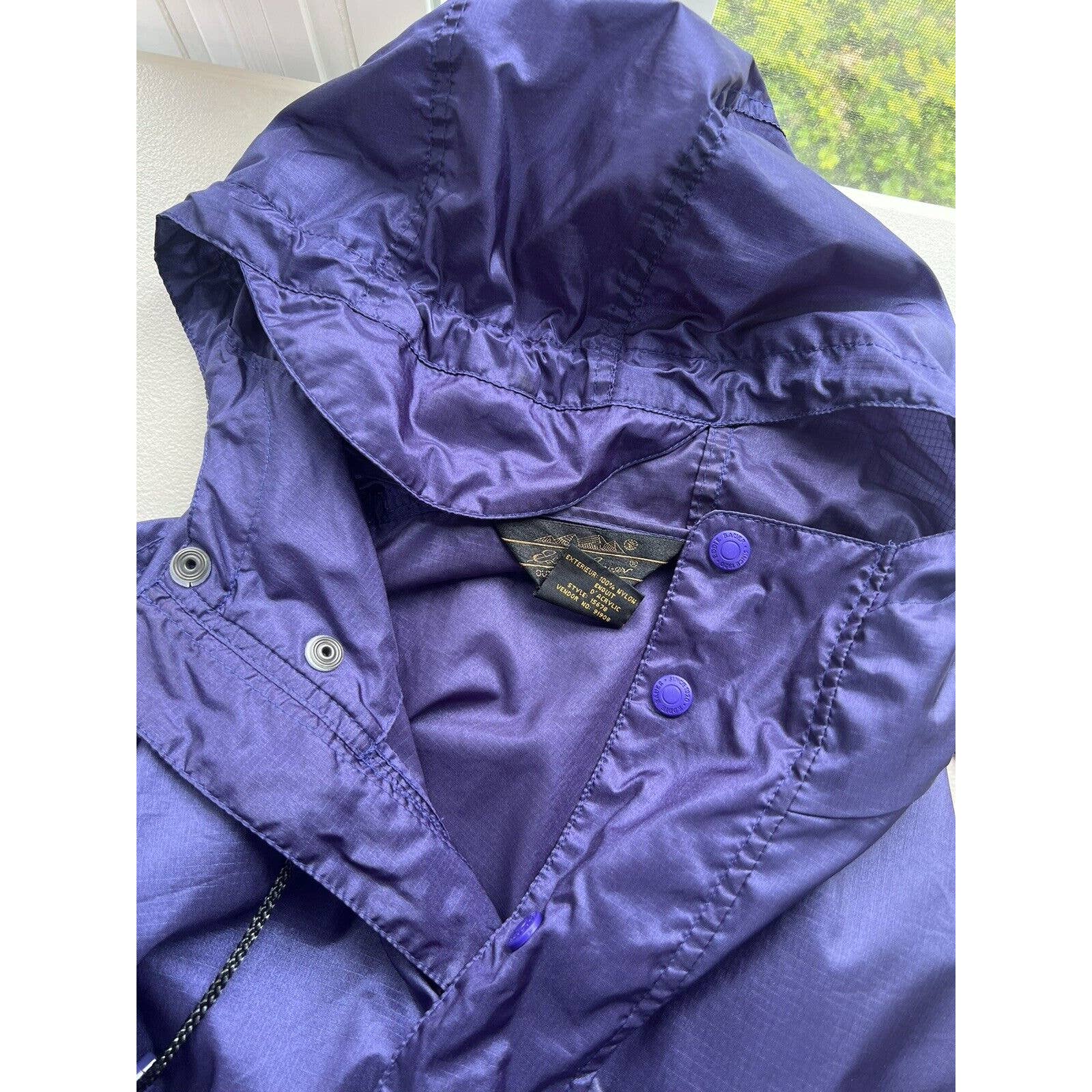 Eddie Bauer Sak Anorak Windbreaker Mens Medium Purple Rain Jacket Pullover