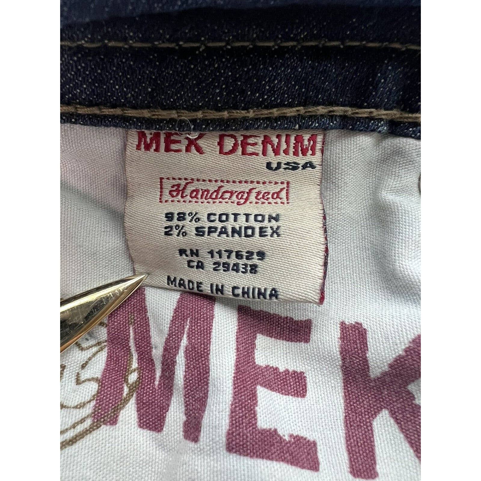 MEK Jeans Singapore Bootcut Women’s 29x34 Dark Wash Distressed Stretch Miss Me