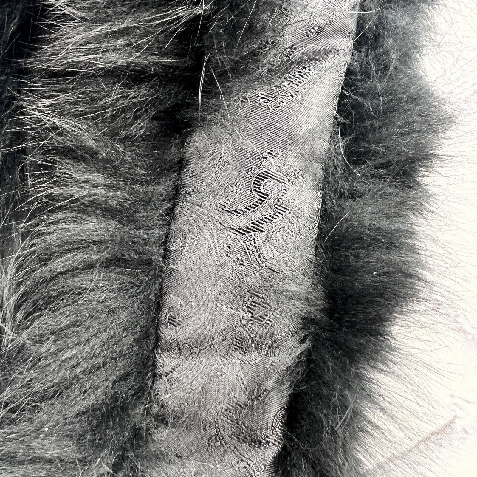 Mink Fur Stole Genuine Womens Scarf Winter Shawl Neck Warmer Wrap Black 47” Long