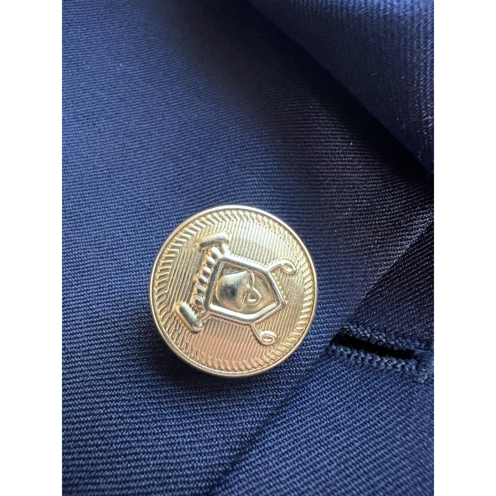 Ralph Lauren 2 Button Sport Coat Men’s 42L Navy Blue And Gold Buttons Wool