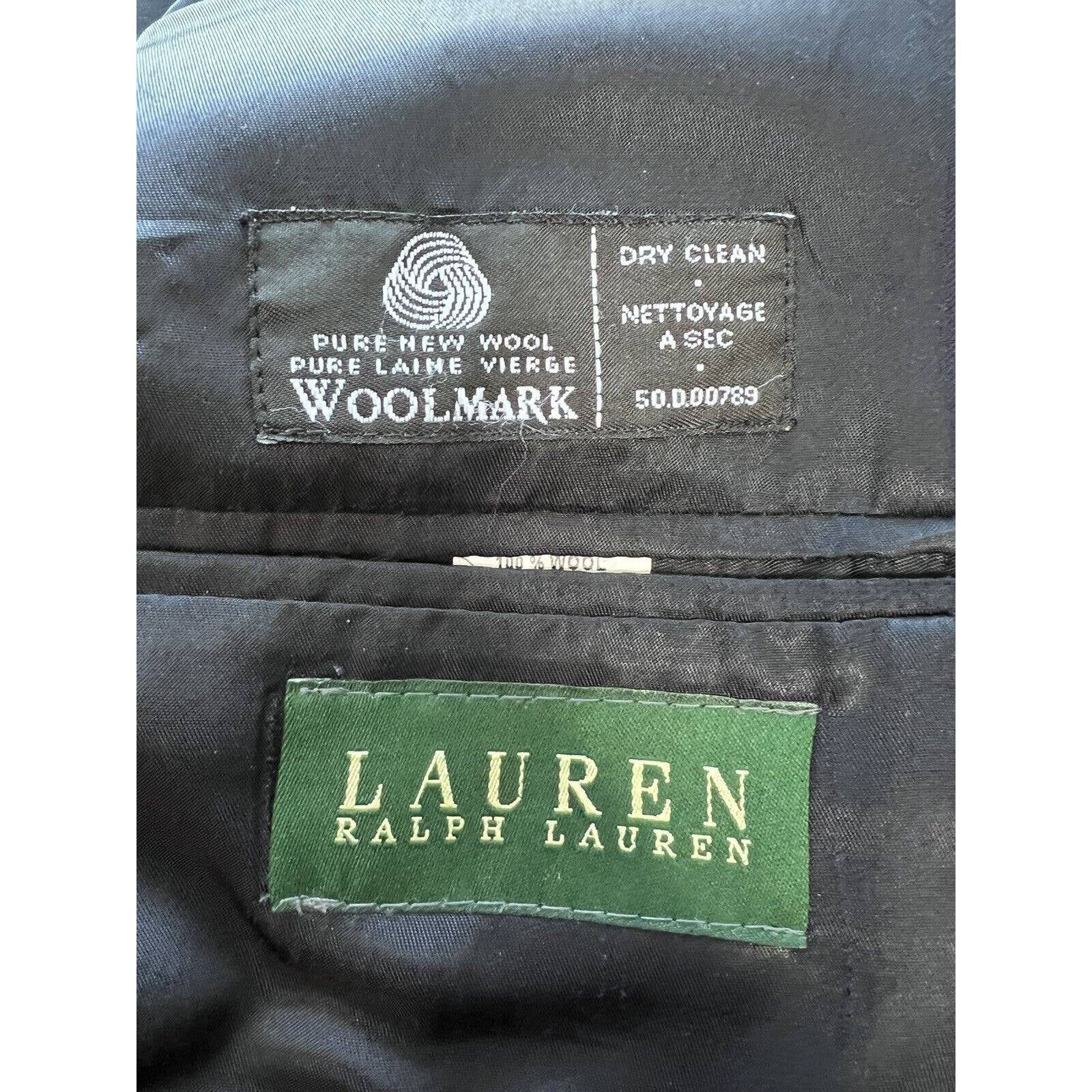 Ralph Lauren 2 Button Sport Coat Men’s 42L Navy Blue And Gold Buttons Wool