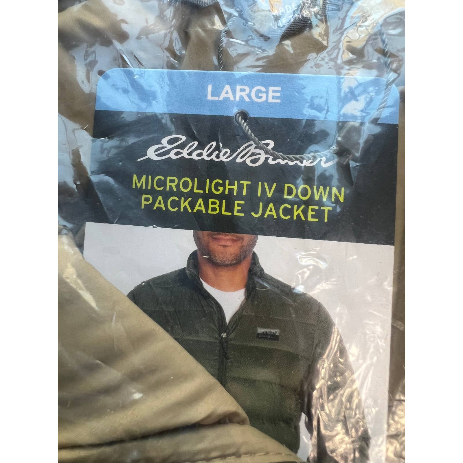 Eddie Bauer Micro Light IV Down Jacket Mens Large Packable Olive EB650