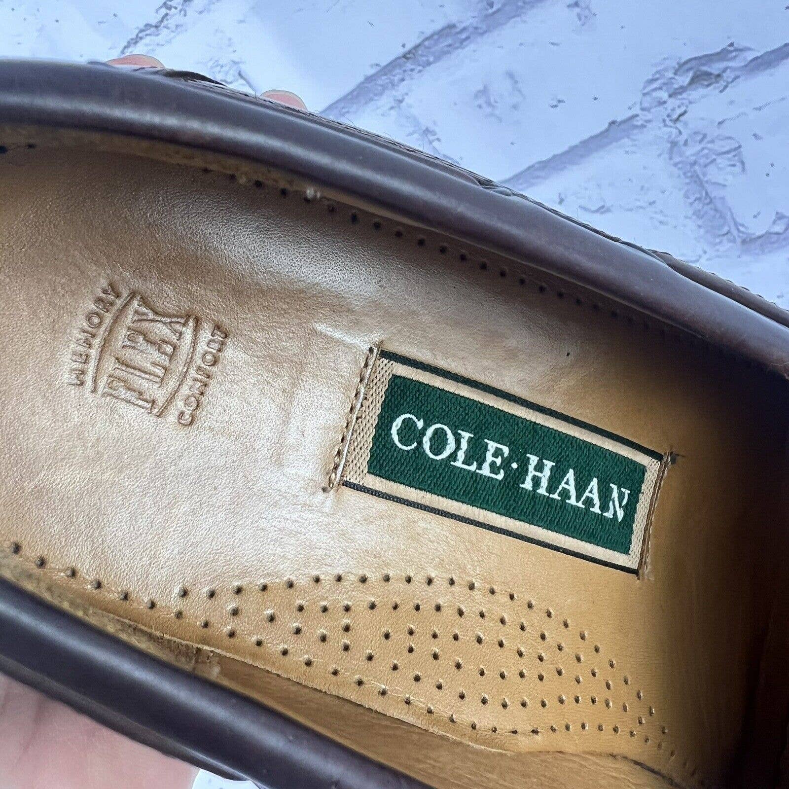 Cole Haan Tassel Loafers Men’s 10 M Memory Flex Two Tone Leather Black Brown