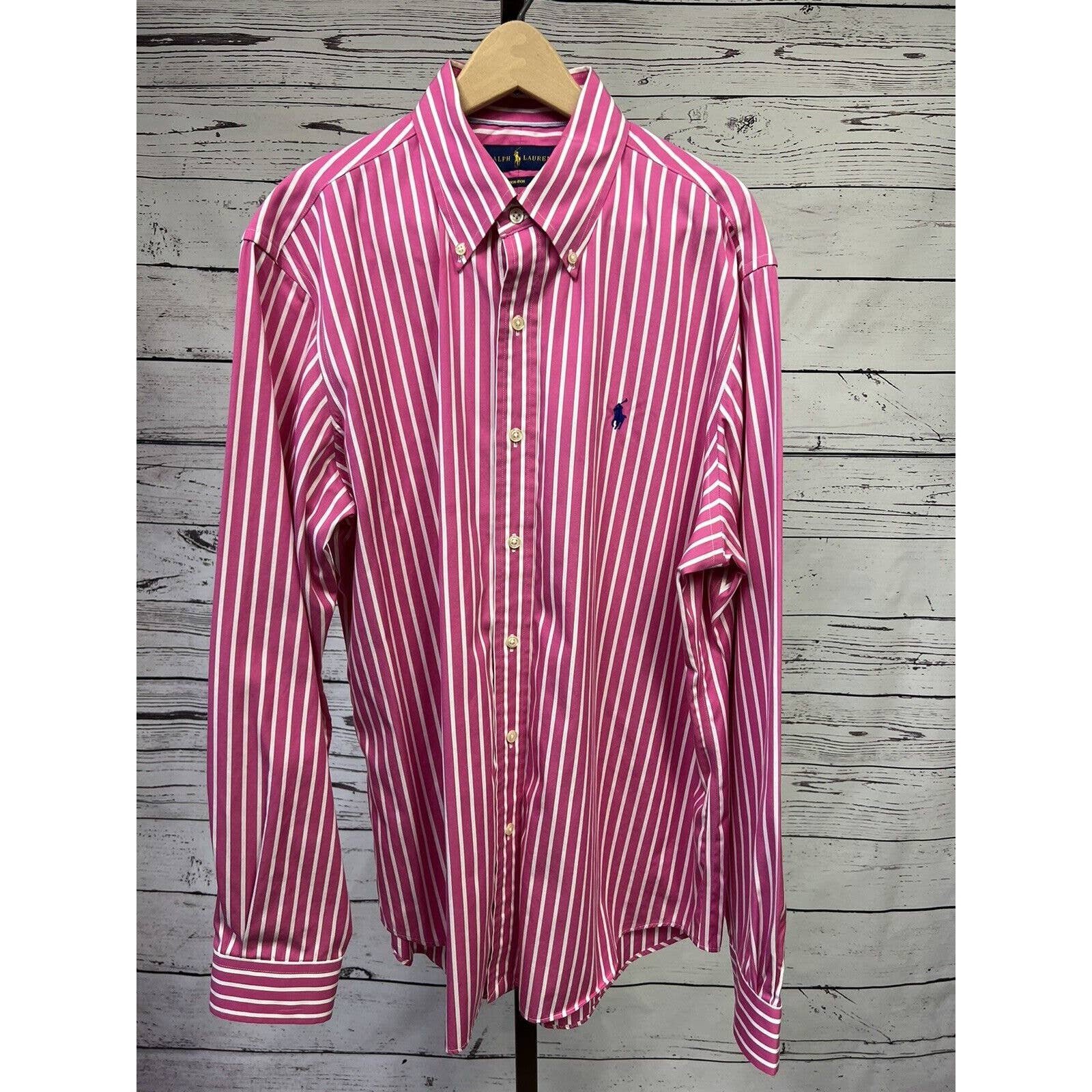Ralph Lauren Classic Fit Button Down Shirts Men’s Large Pinstripe Lot Of 3