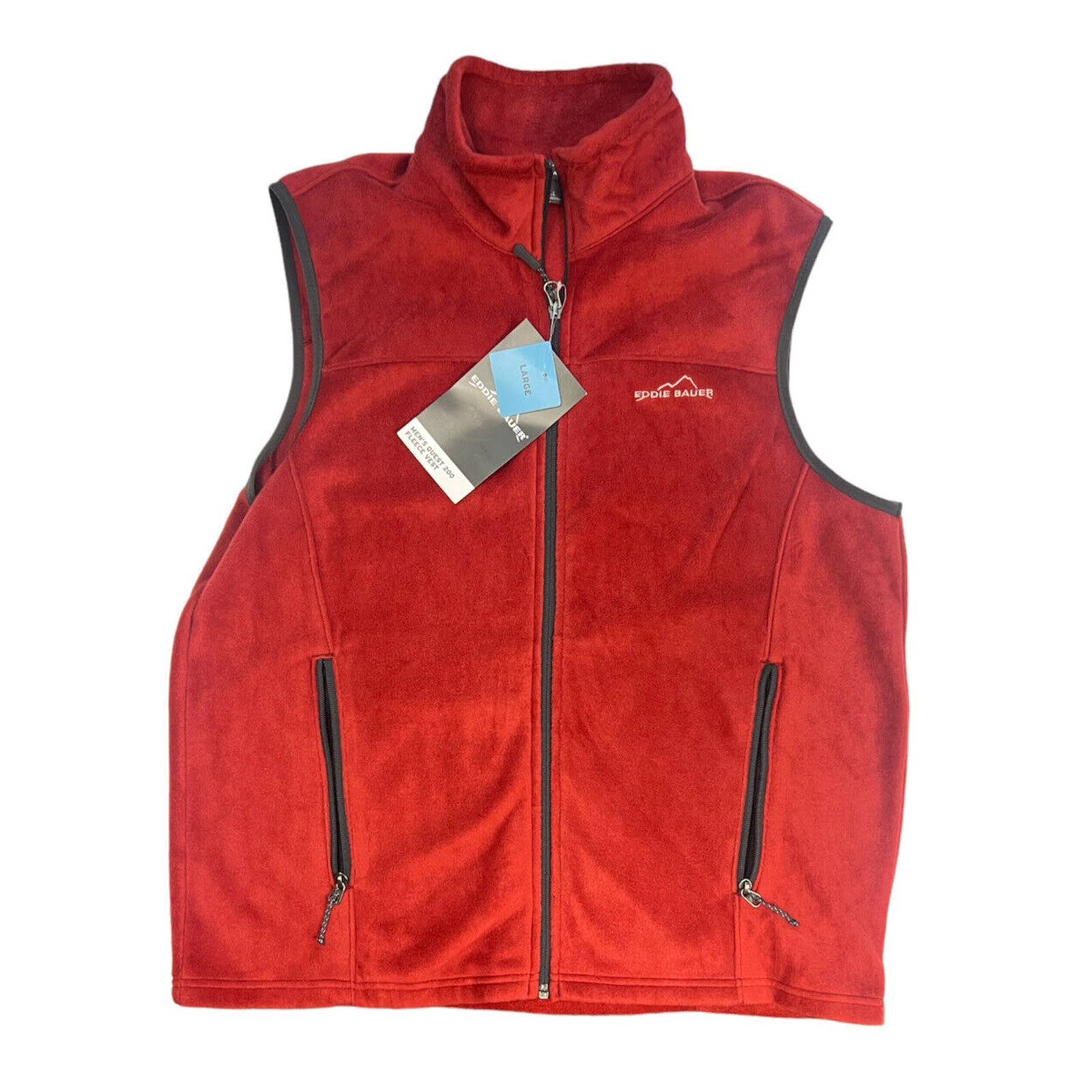 Eddie Bauer Quest 200 Fleece Vest Men’s Large Brick Red Color Polyester