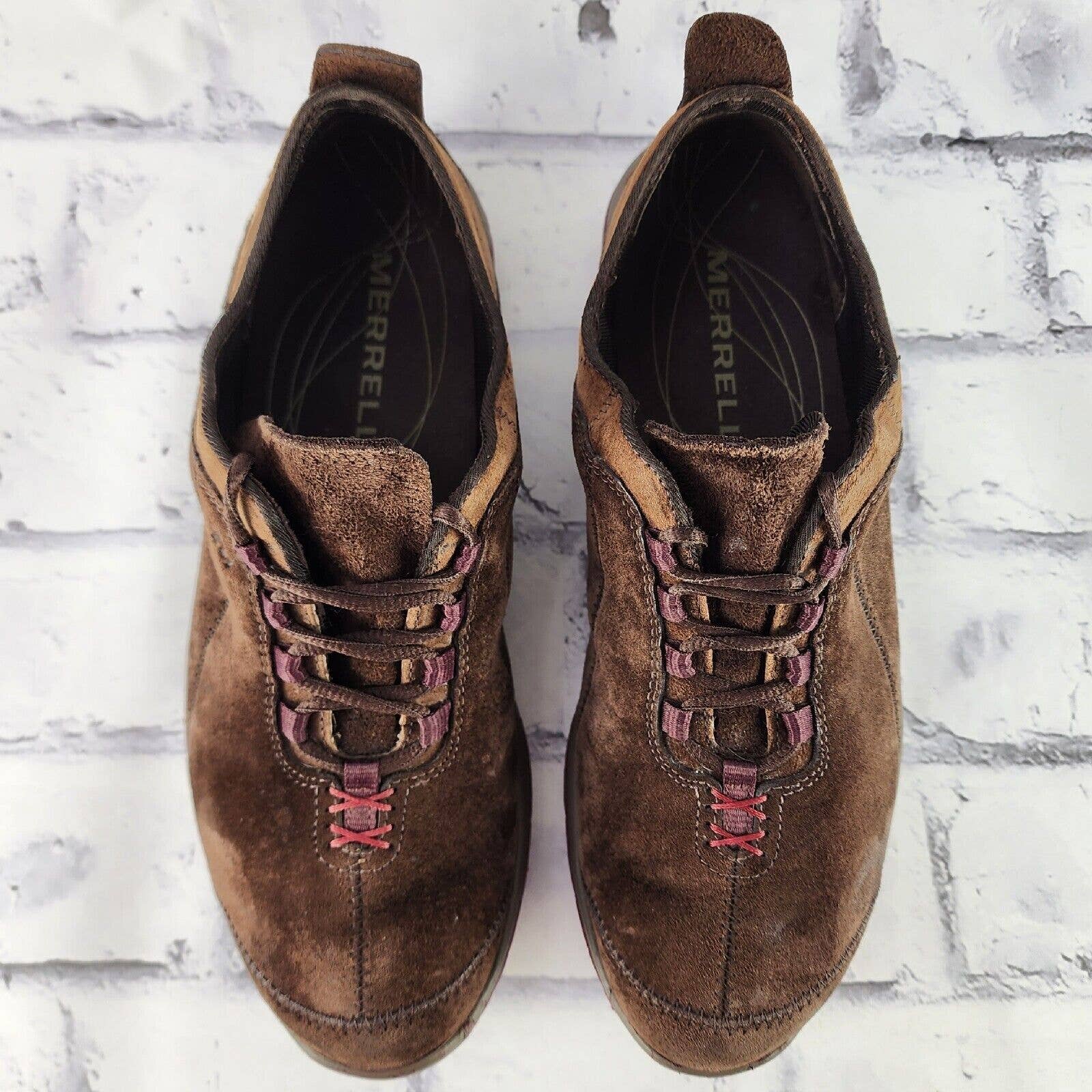 Merrell Ellipse Flats Women's 7.5 M Coffee Bean Brown Leather Comfort Sneakers