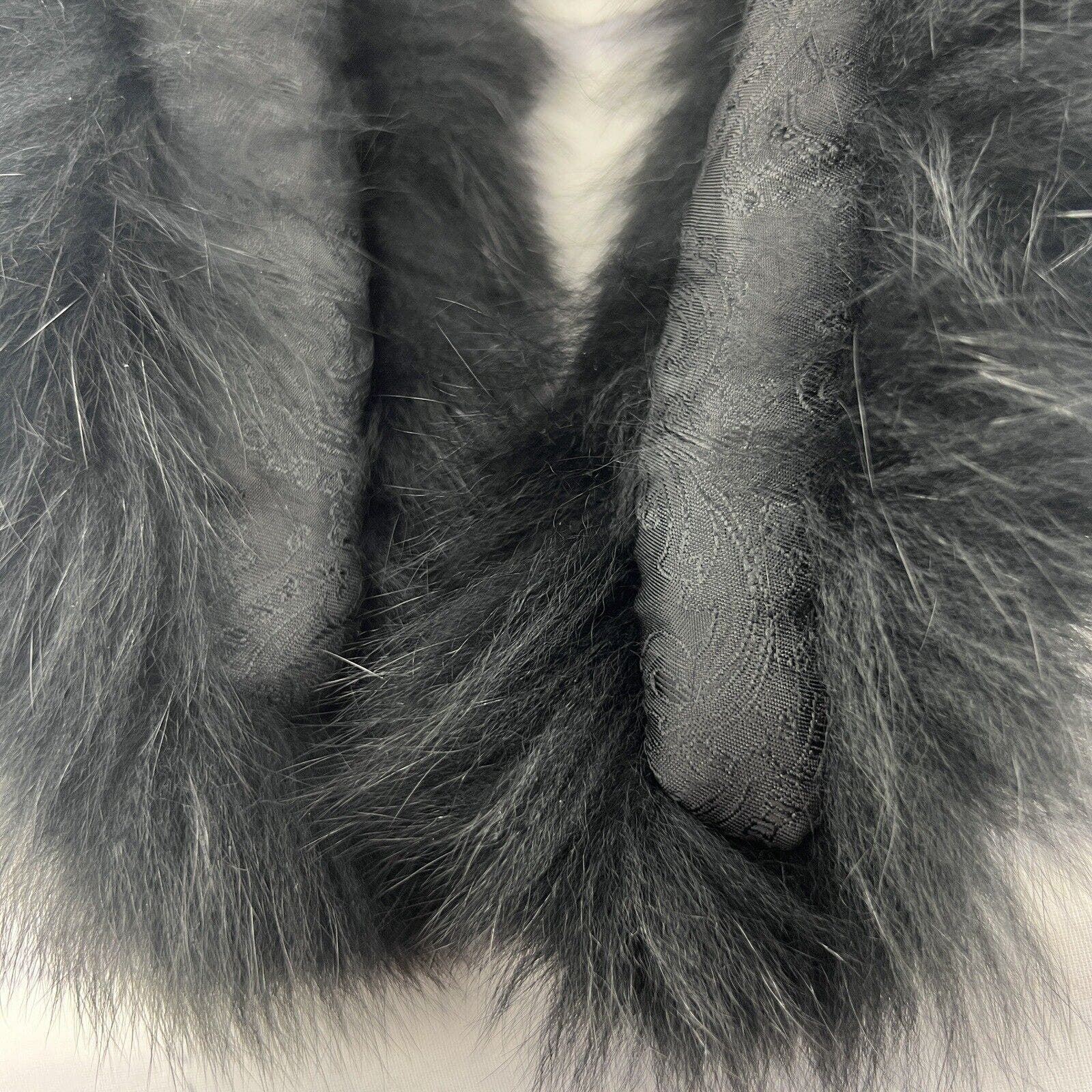 Mink Fur Stole Genuine Womens Scarf Winter Shawl Neck Warmer Wrap Black 47” Long