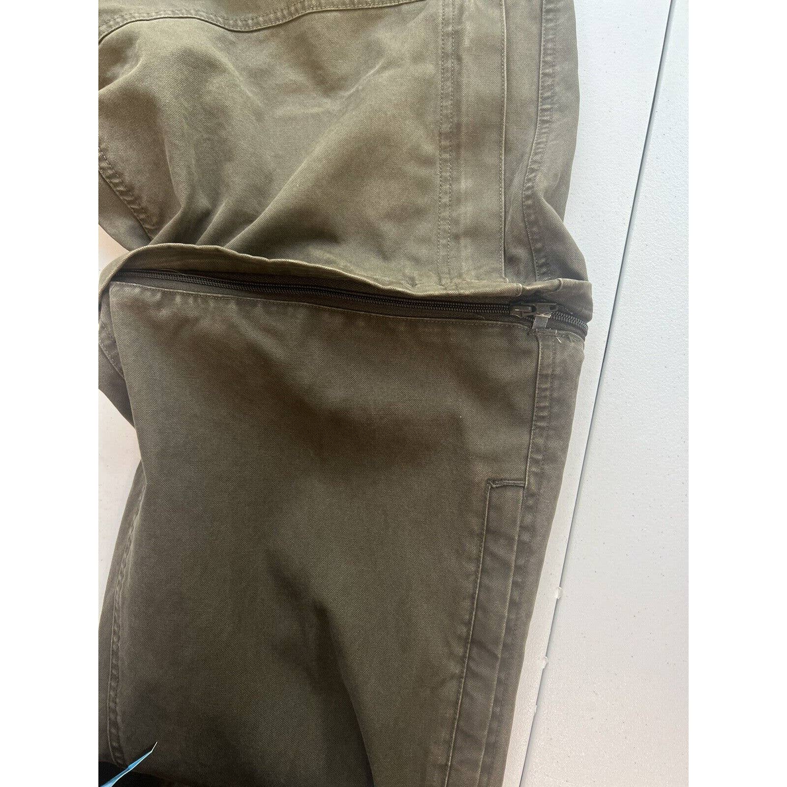 Sorel Zip Off Convertible Pants Men’s 34x30 Ripstop Heavy Workwear Hiking Green