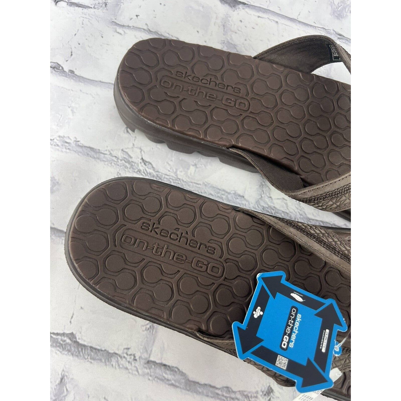 Skechers On The Go Flip Flops Men’s Size 13 Chocolate Brown Casual Sandal