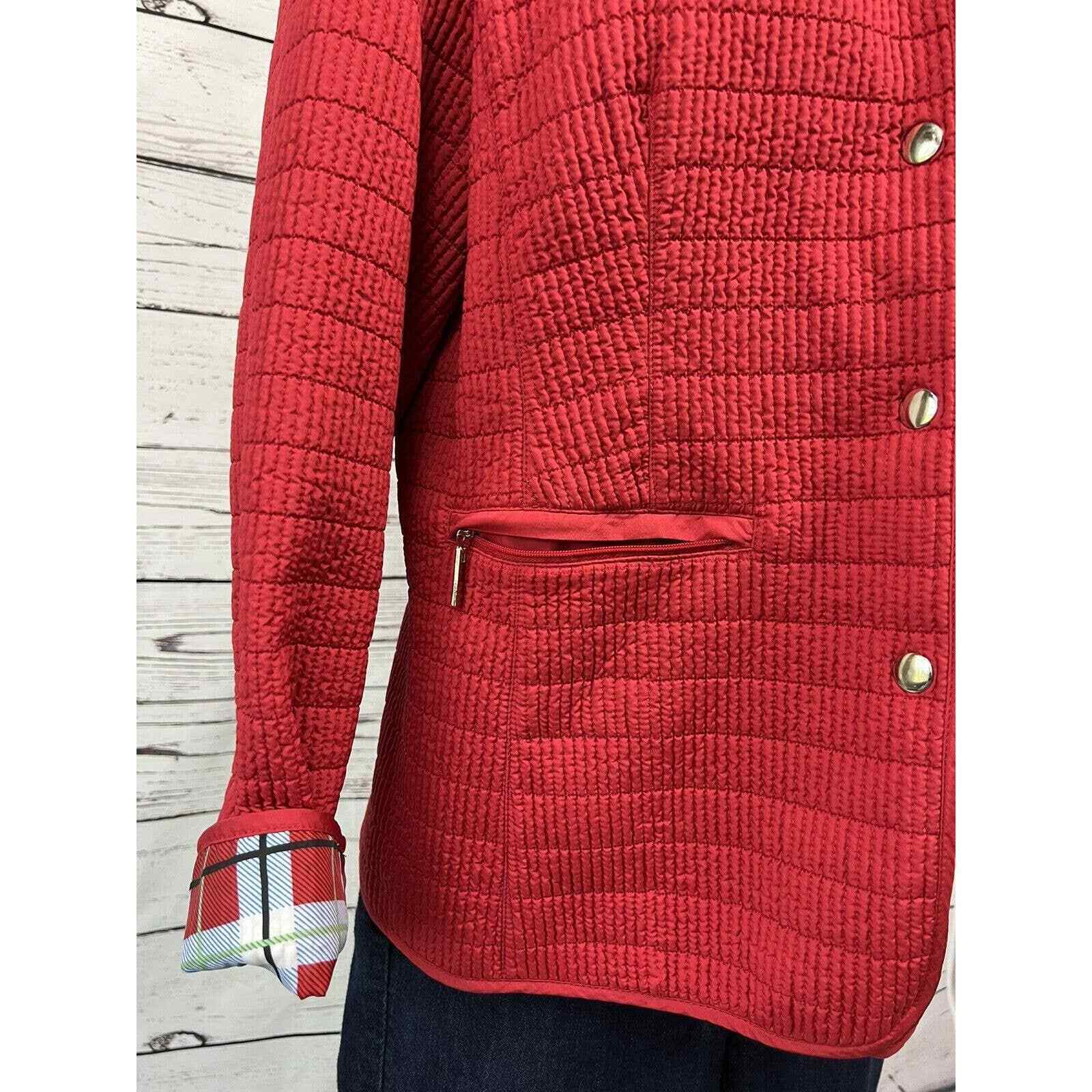 Pendleton Coat Women’s Medium Button Up Coat Red Plaid Lined Lightweight