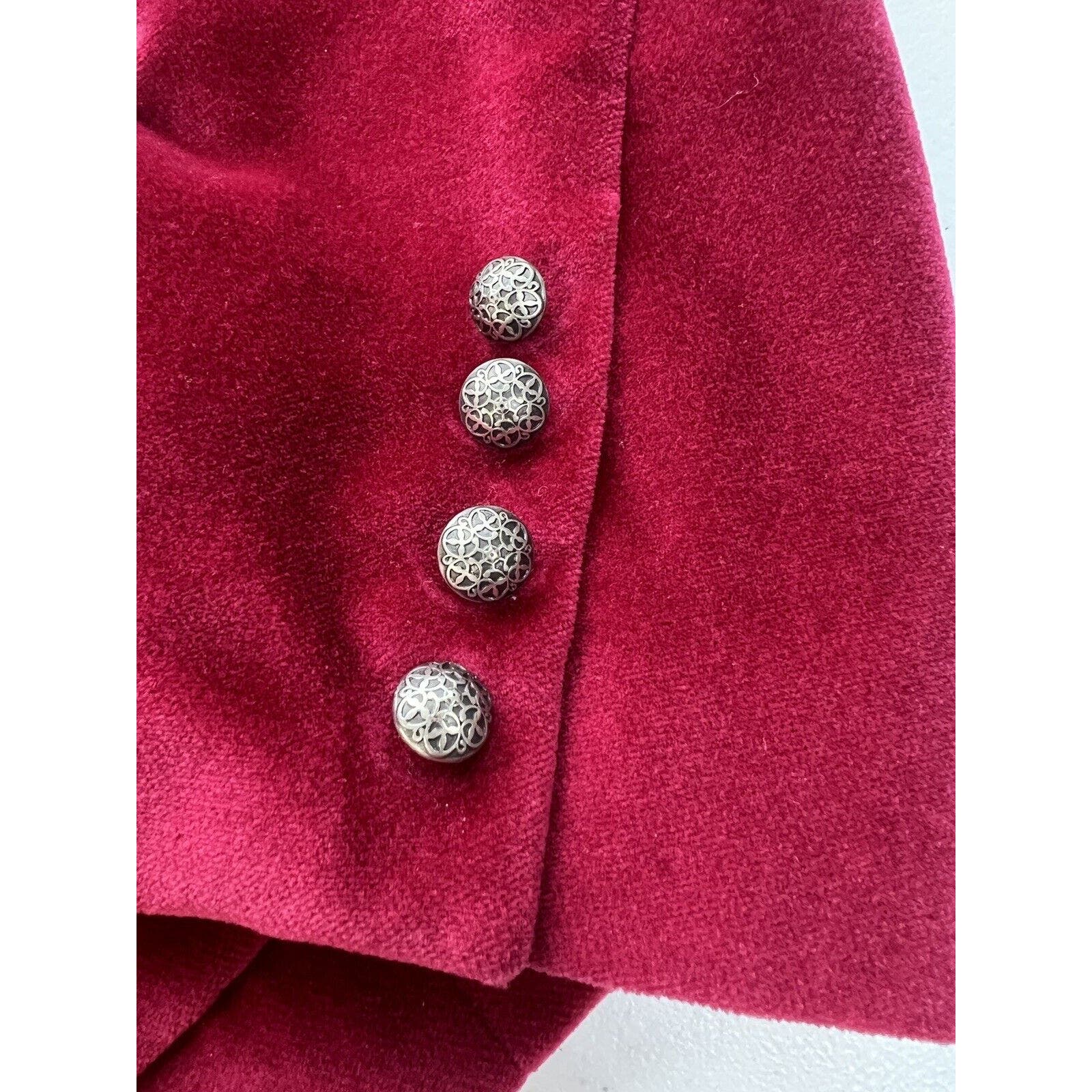 Talbots Blazer Women’s Size 6 Velour Velvet Silk Cotton Blend Silver Buttons