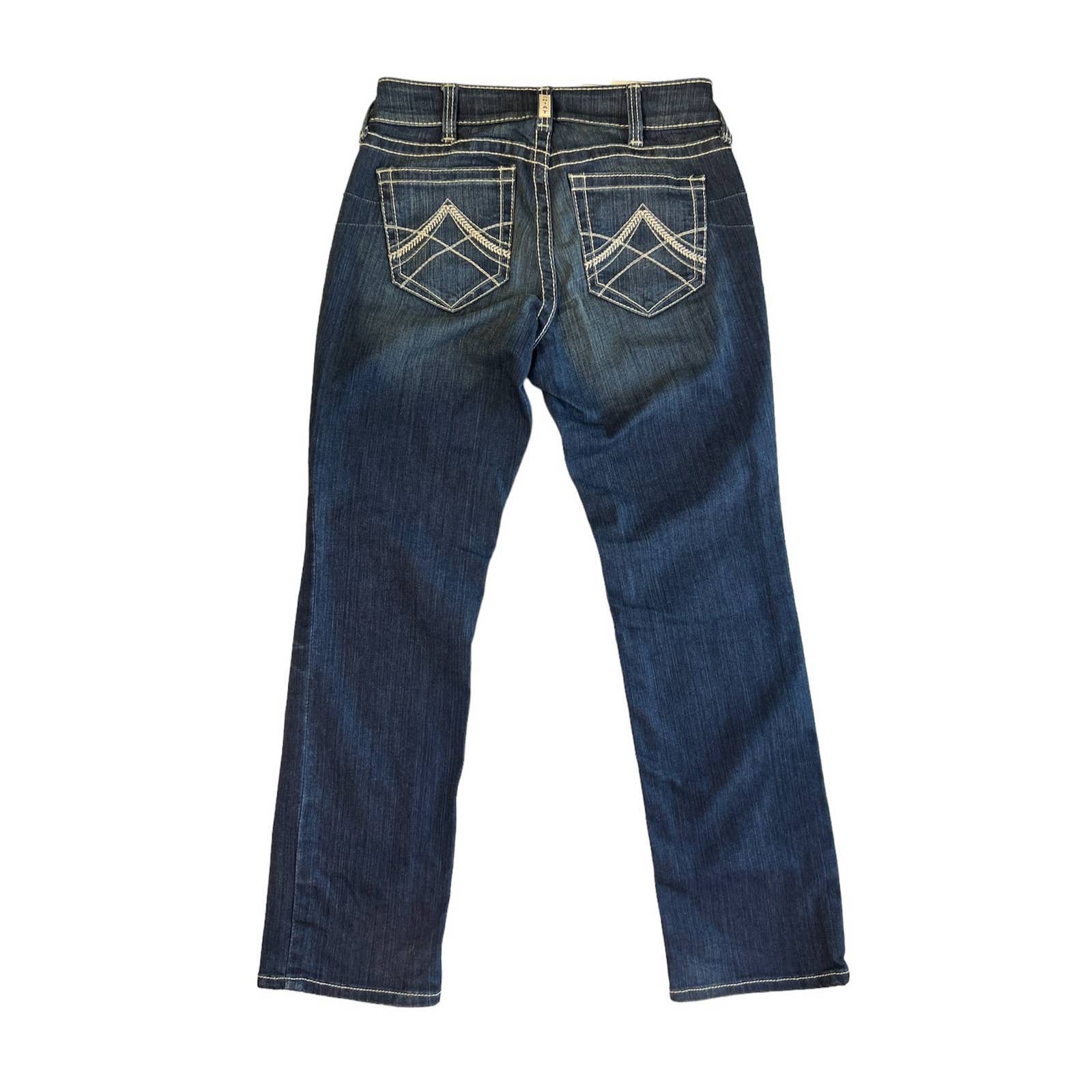 Ariat Real Jeans Womens 28S Boot Cut Low Rise Denim Stretch Dark Wash 28x30.5