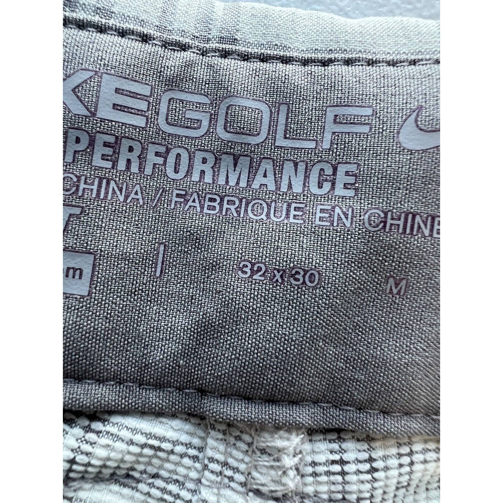 Nike Golf Pants Mens 32x30 Tour Performance Gray White Plaid Chino Slacks