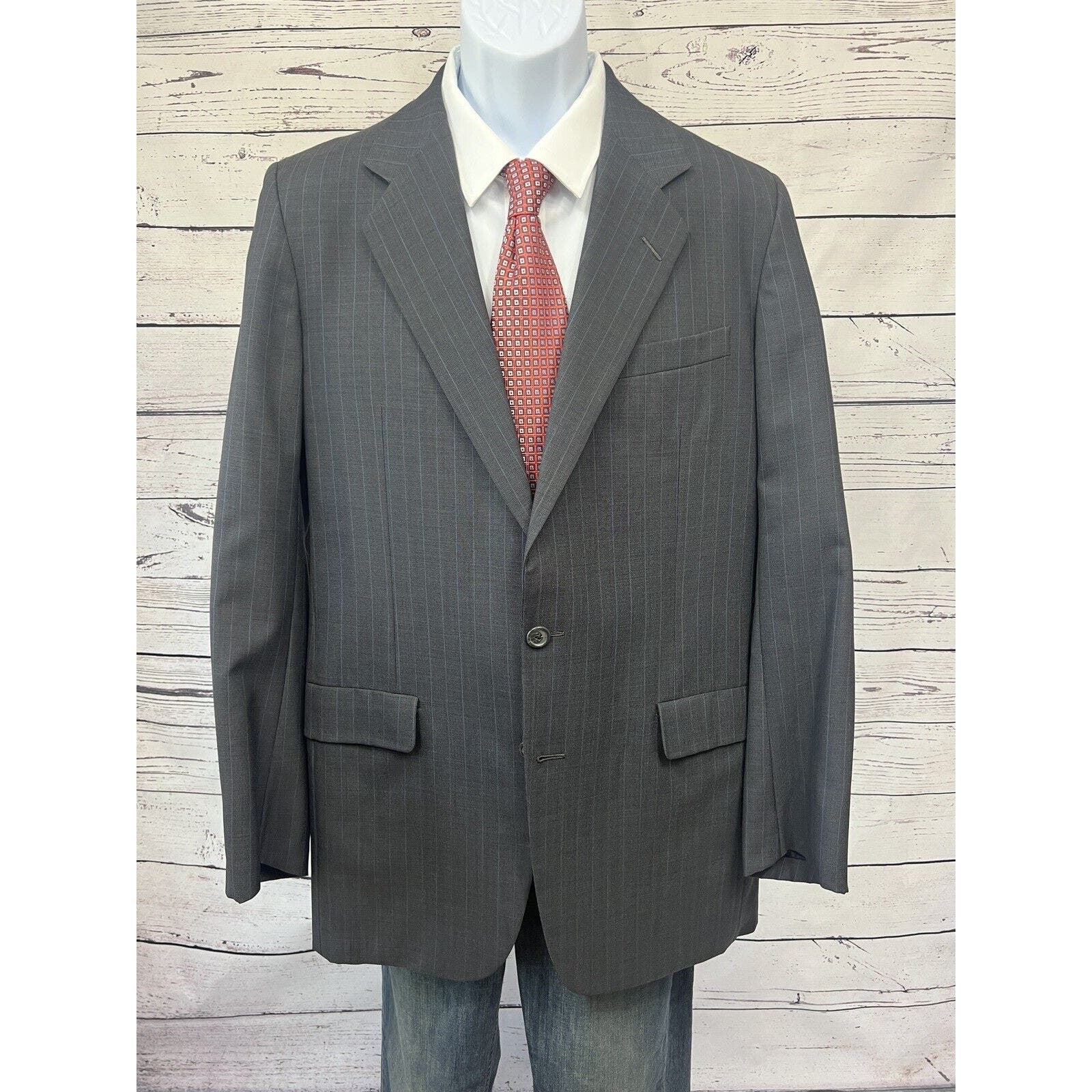 Hickey Freeman For Bergdorf Goodman Men’s Suit 38L Boardroom Collection 34/33.5