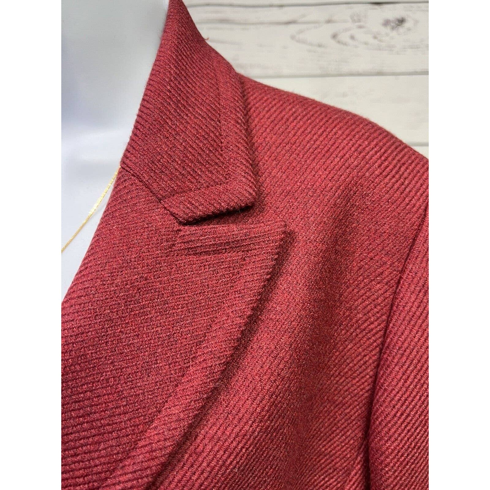 Talbots 3 Button Blazer Women’s Size 10 Cranberry Red Berry 100% Wool