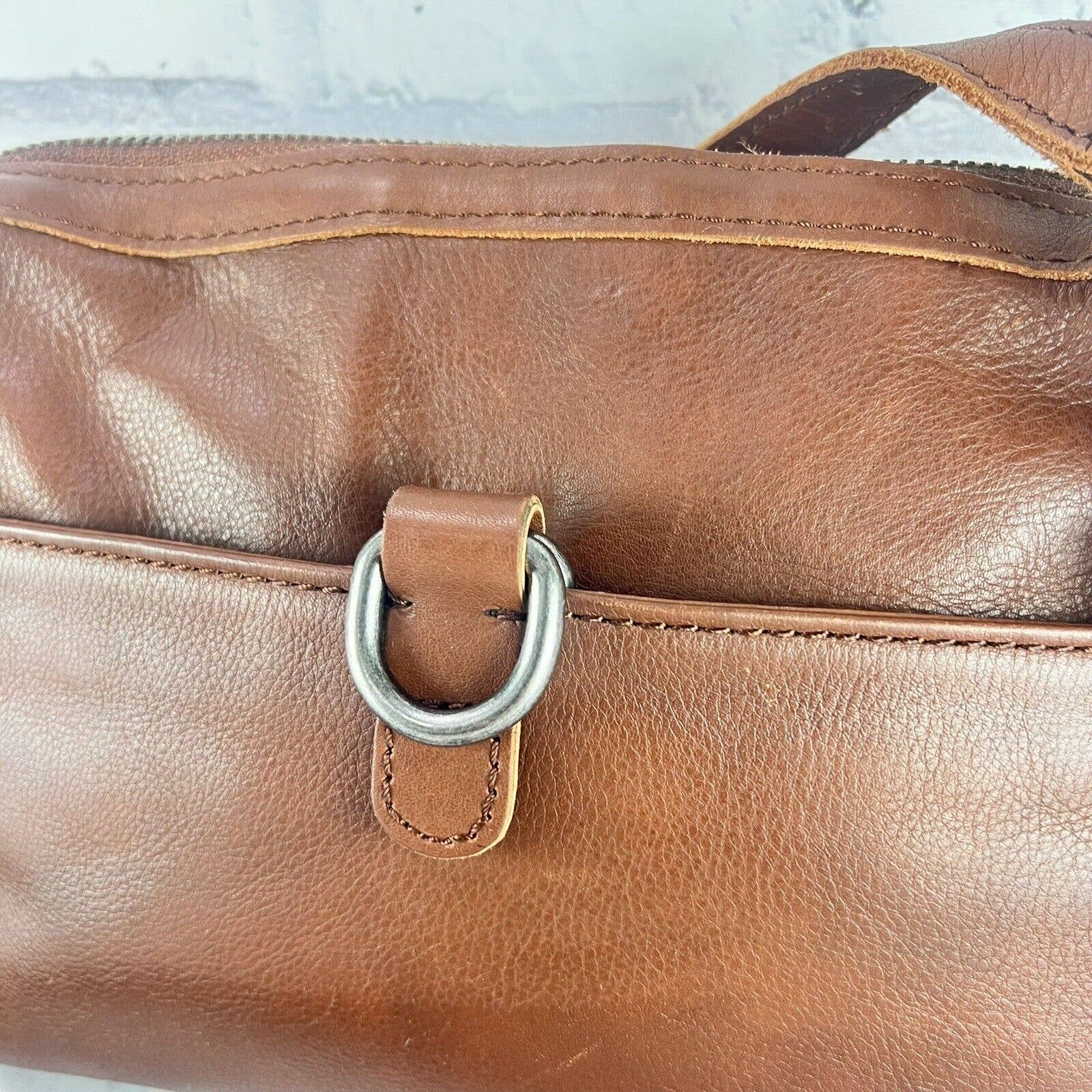 Lucky Brand Leather Crossbody Purse Shoulder Bag Brown Boho Buckle Medium Size