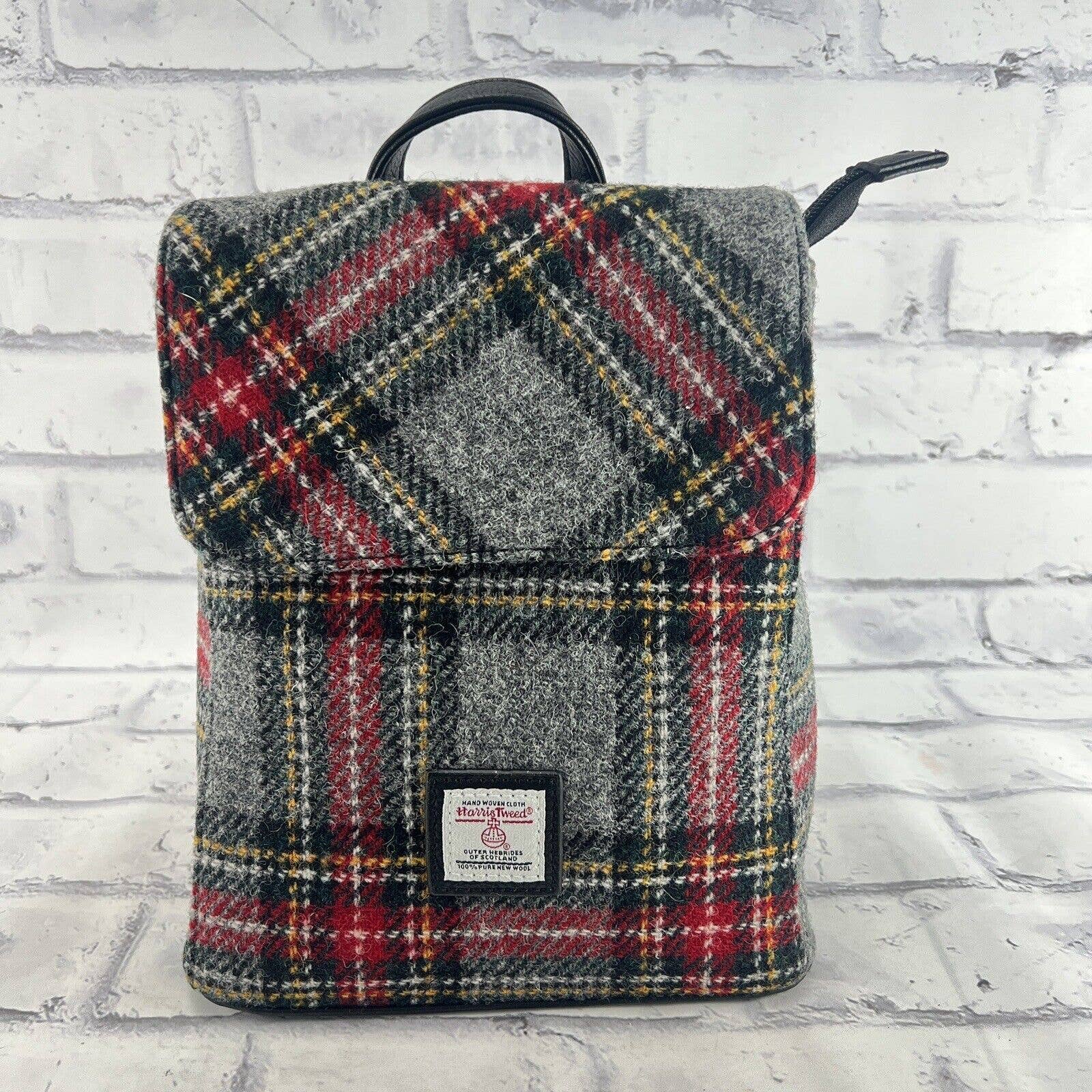 Glen Appin Harris Tweed Mini Backpack/Rucksack Tummel Wool Plaid Purse Carryall