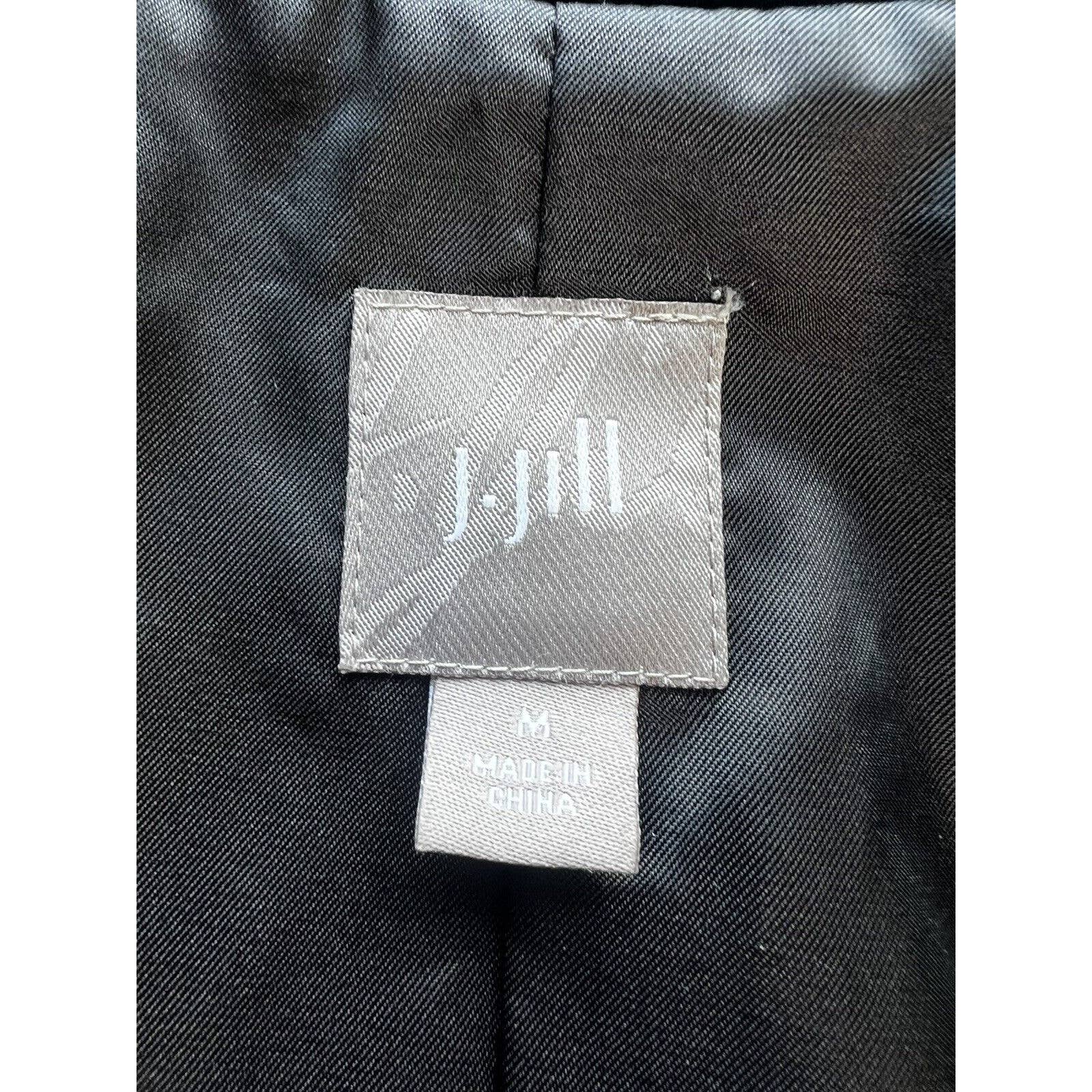 J Jill Double Breasted Vest Womens Medium Black Velvet Silk Blend Sleeveless