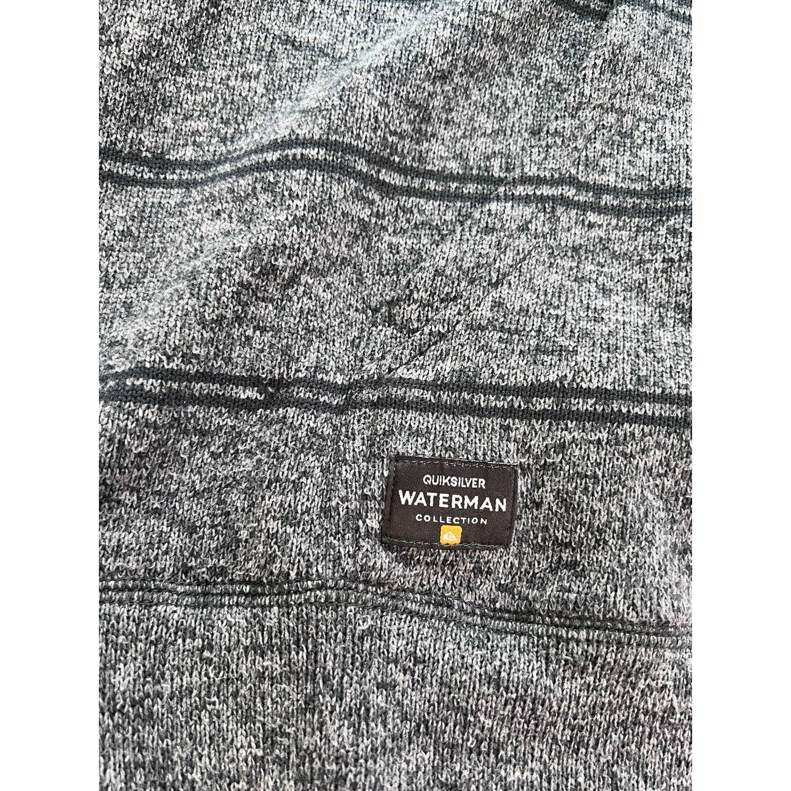 Quicksilver Waterman Collection Pullover Sweater Men’s XXL 2XL Gray Striped