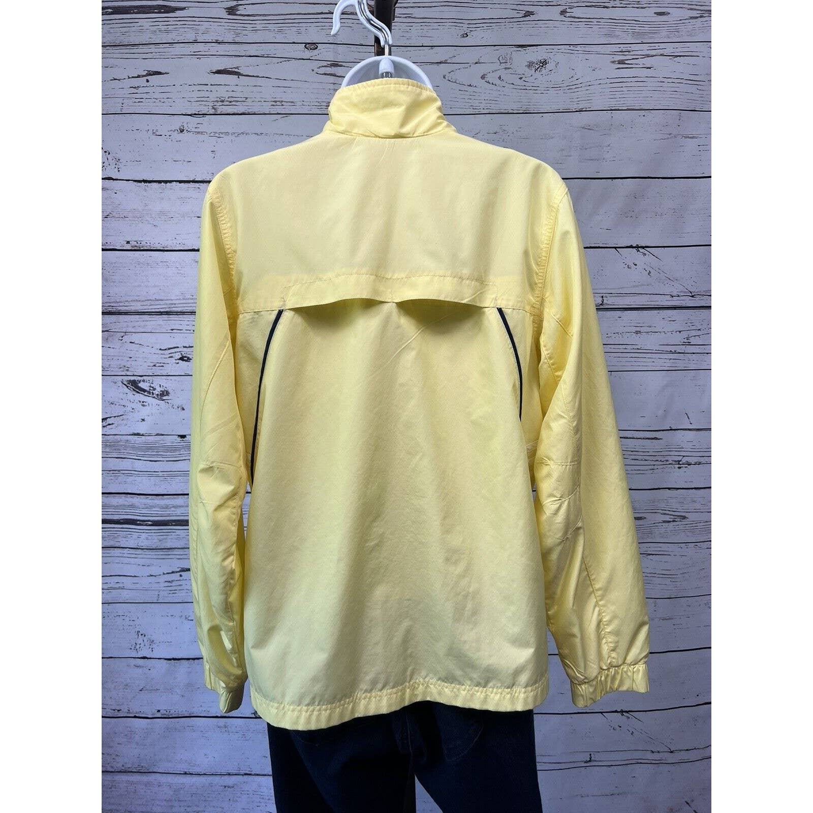 Adidas Windbreaker Jacket Womens Medium Yellow Nylon Vintage Lightweight Vented
