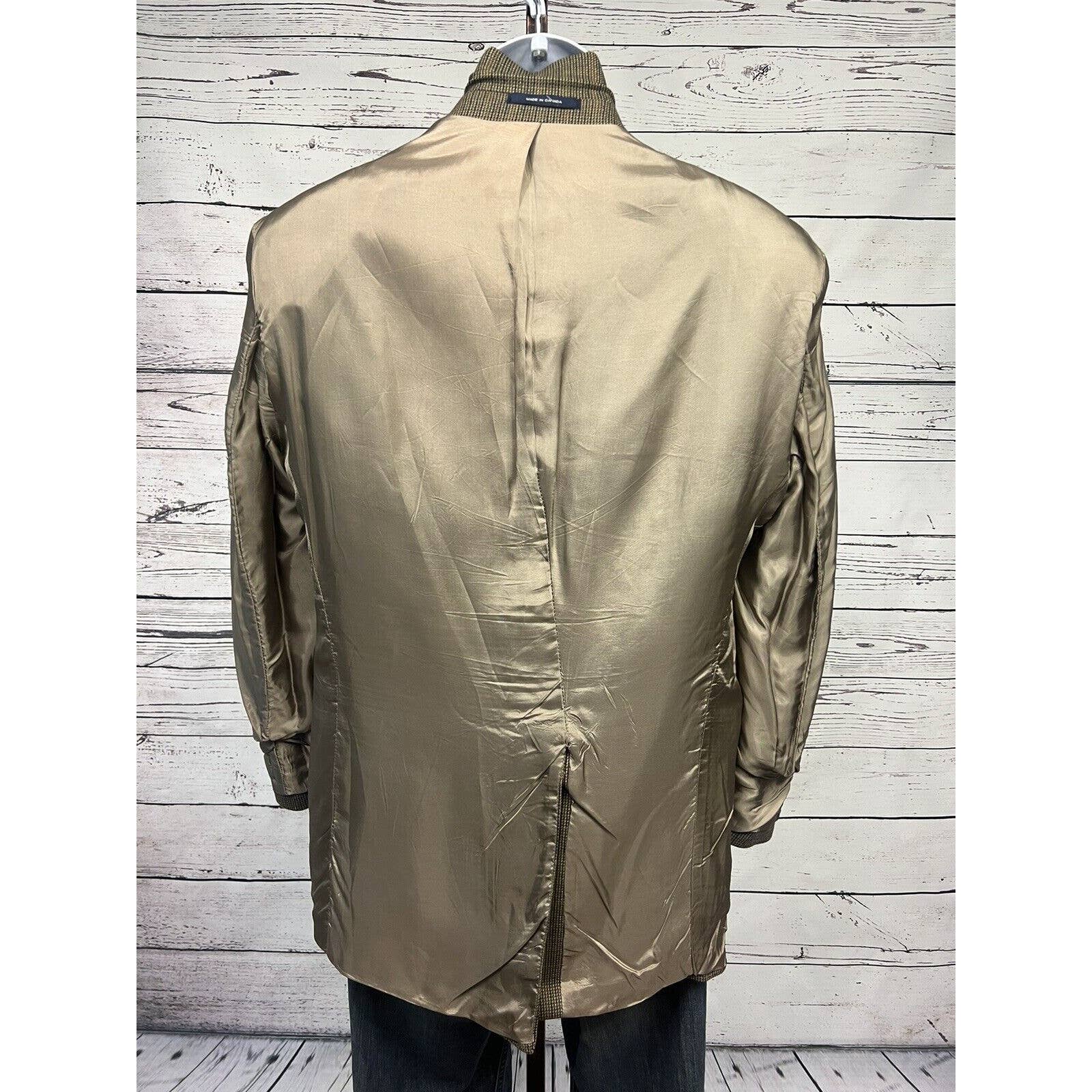 Ralph Lauren 2 Button Sport Coat 40R Lambswool Jacket Blazer Brown Check Vintage